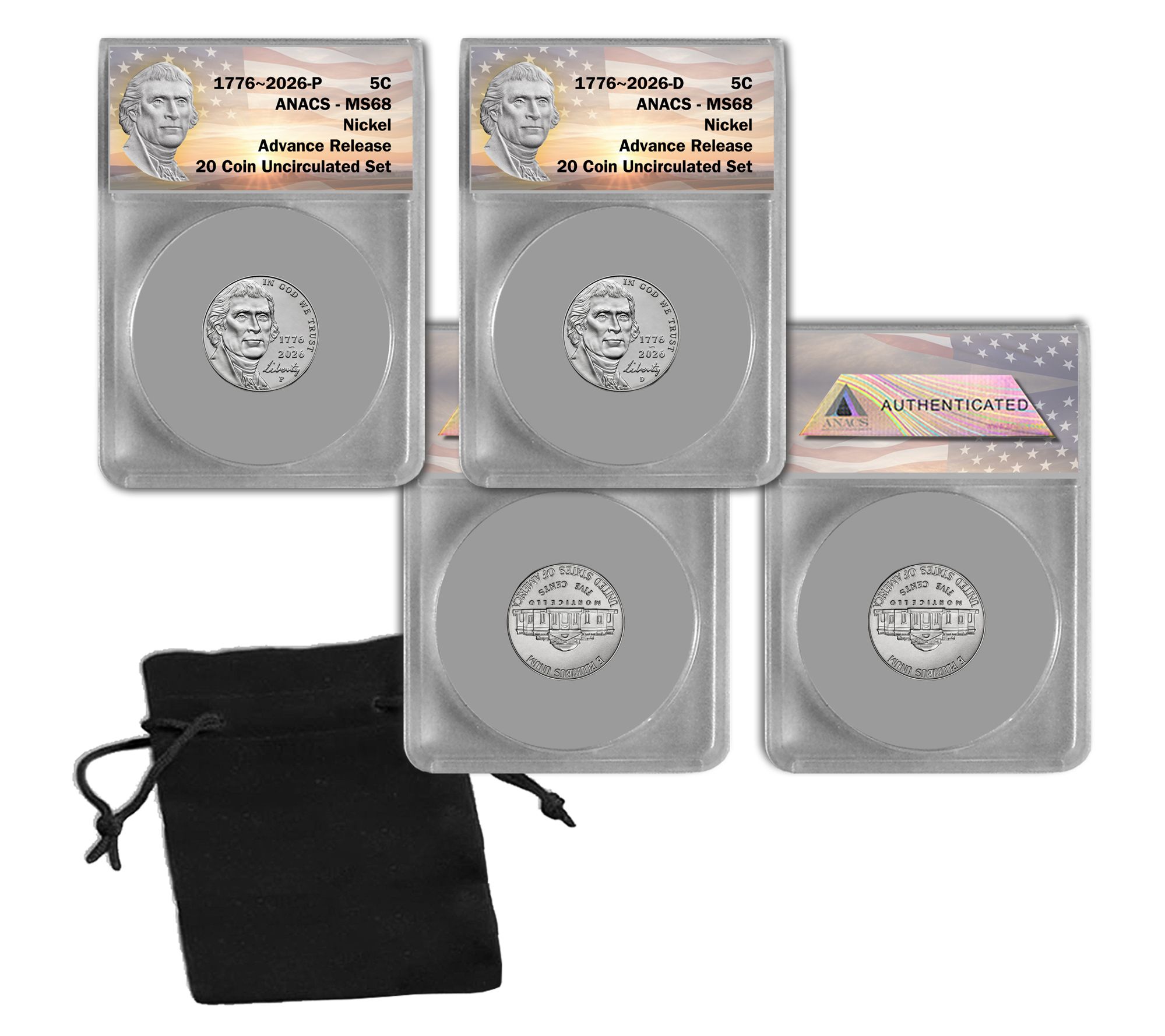 2026 US Mint Set Nickels P&D Mints ANACS MS68 Advance Release