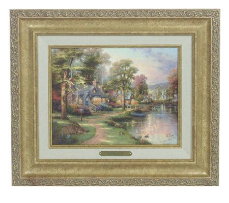 "Hometown Lake" Canvas Classic By Thomas Kinkade - QVC.com