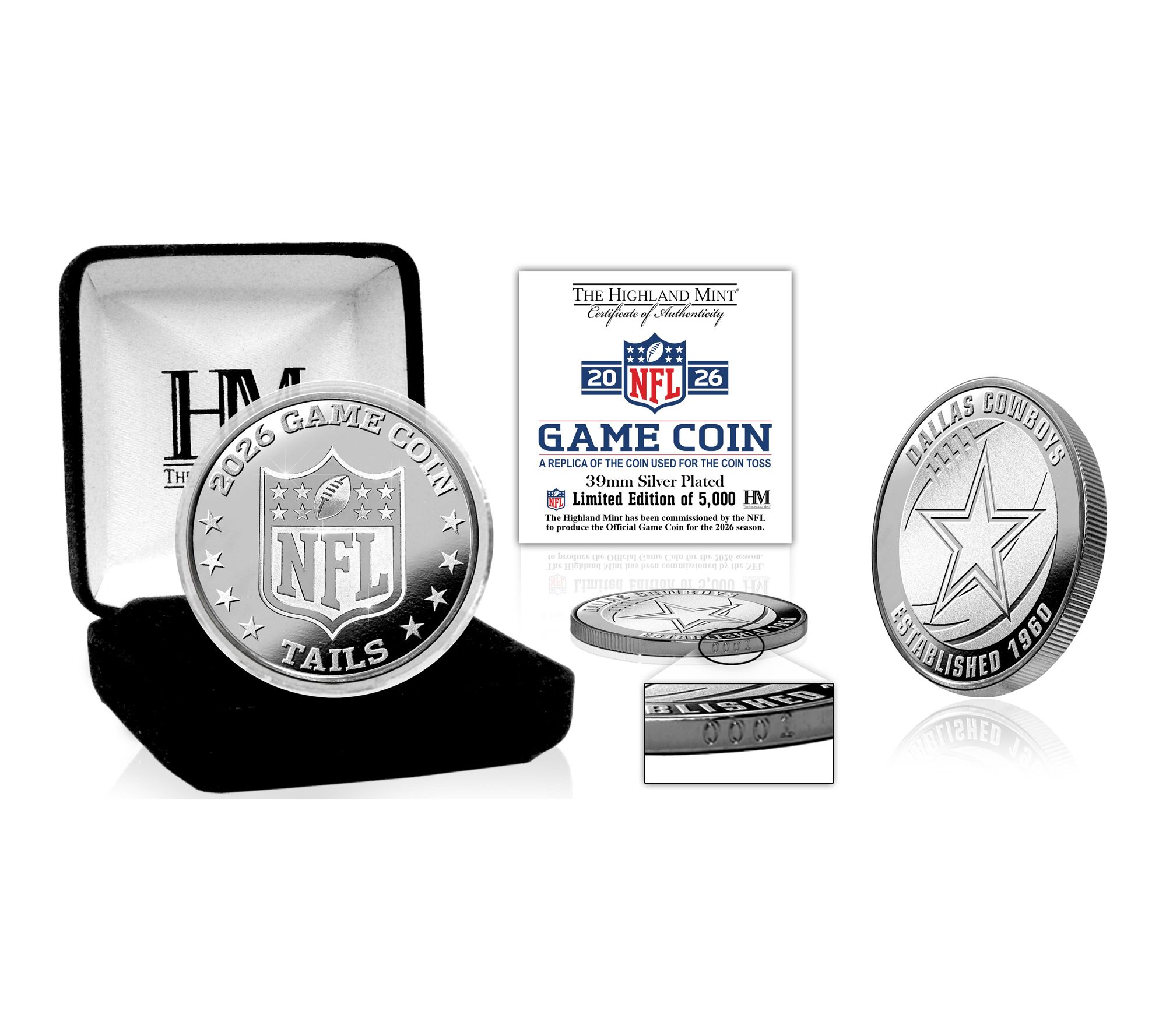 Highland Mint NFL 2026 Silver Plated Game Flip Coin