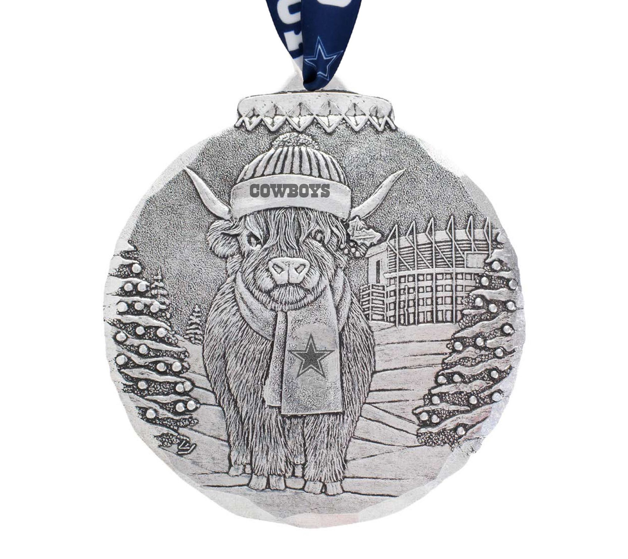Wendell August NFL Highland Cow Tailgate Pal Ornament
