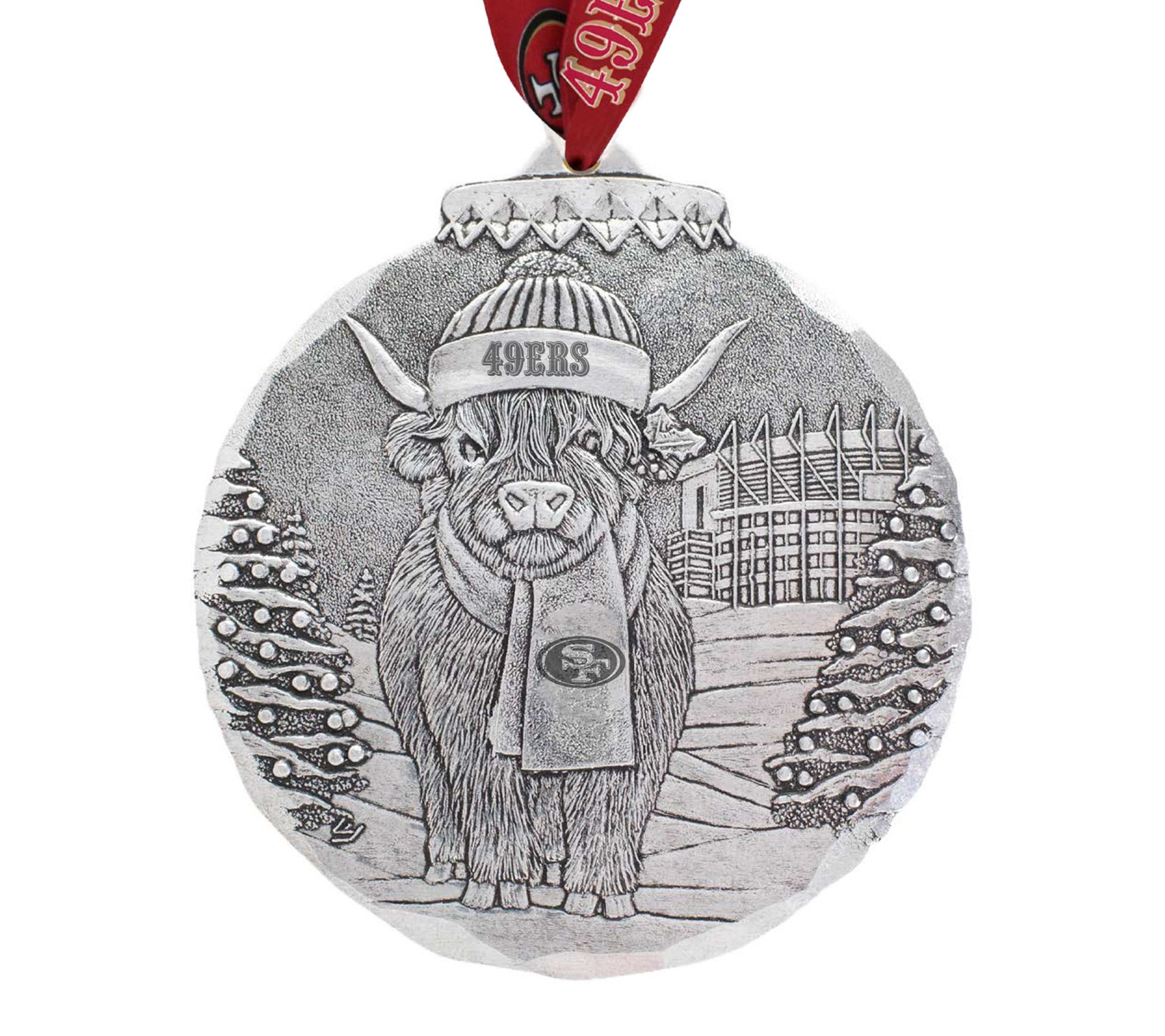 Wendell August NFL Highland Cow Tailgate Pal Ornament