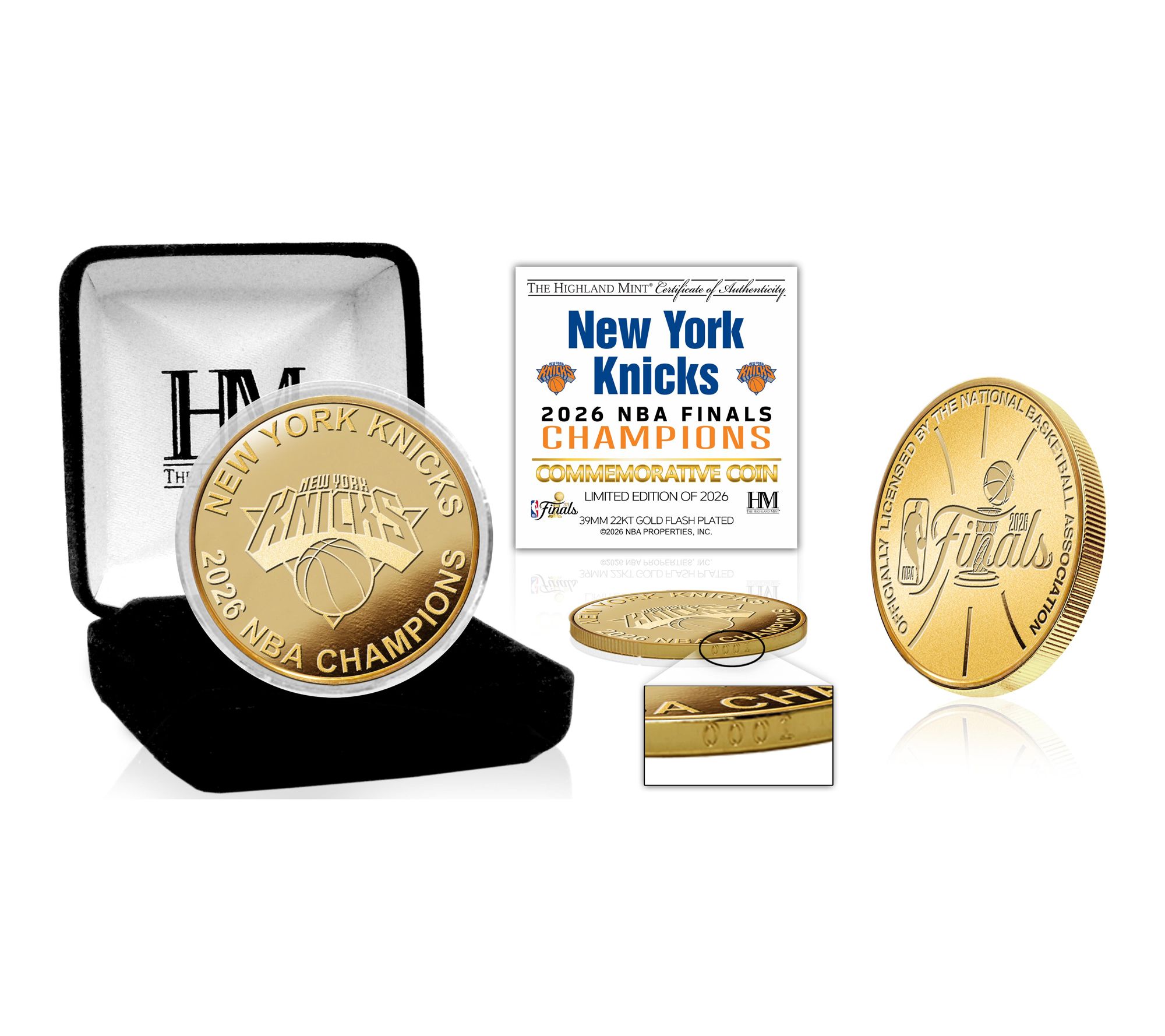 New York Knicks 2026 NBA Champions Gold Plated Coin