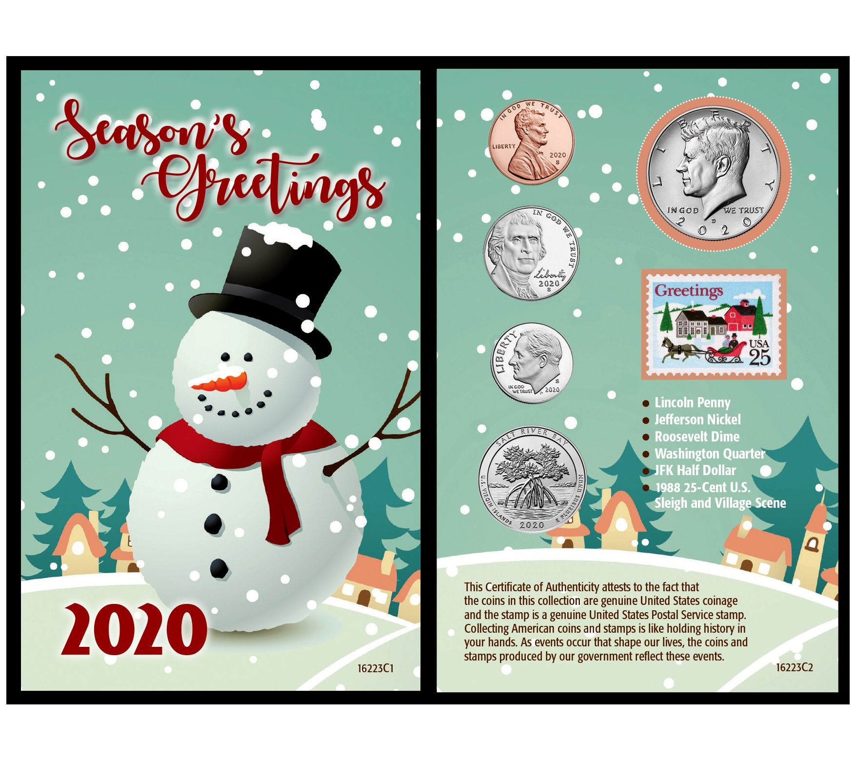 Snowman Year To Remember 2020 Coin Christmas Card