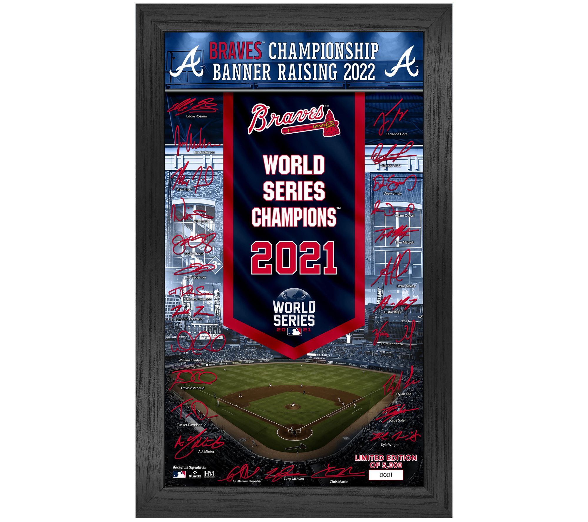 Official Atlanta Braves world series Champions 2021 signatures