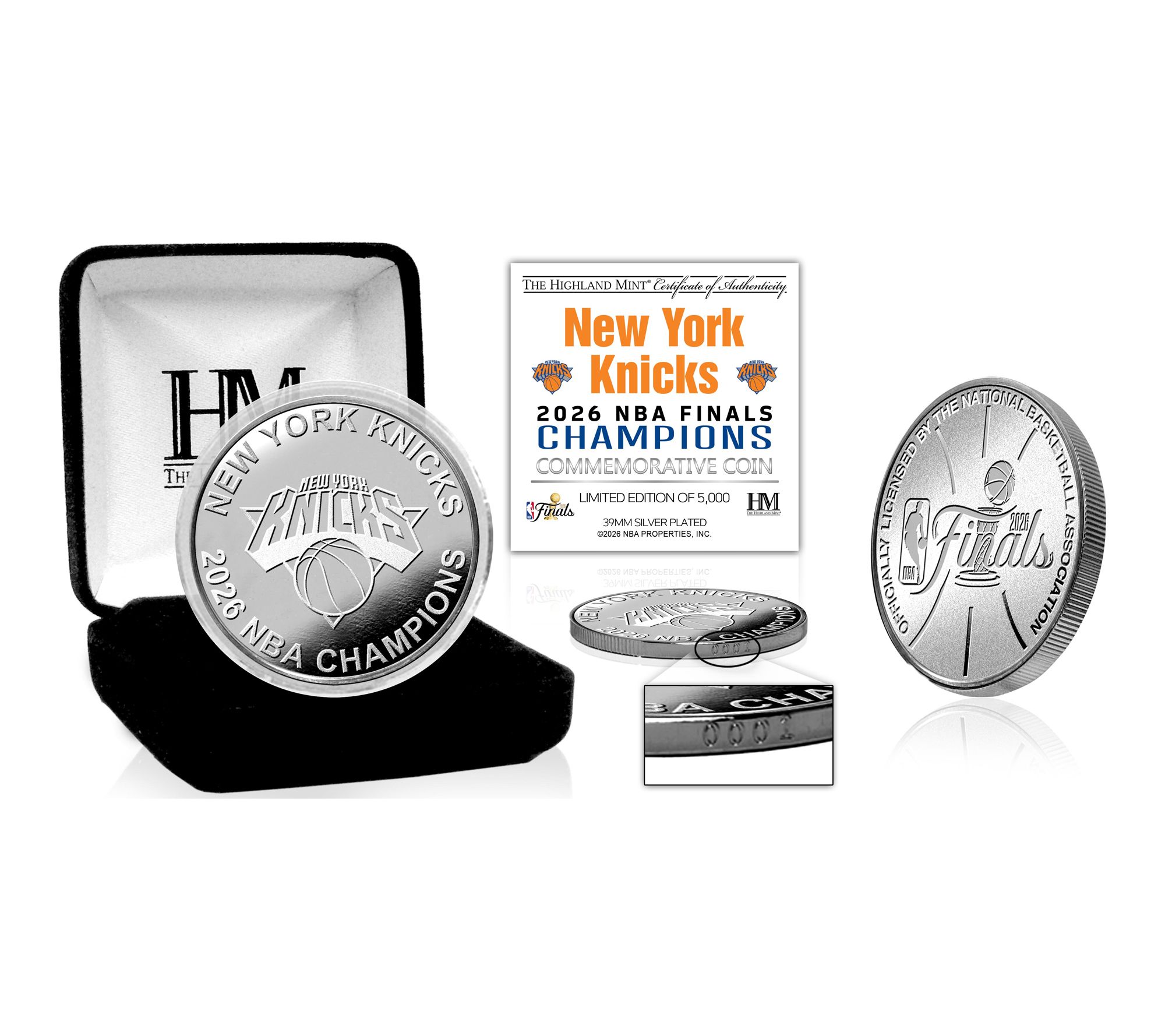 New York Knicks 2026 NBA Champions Silver Plated Coin