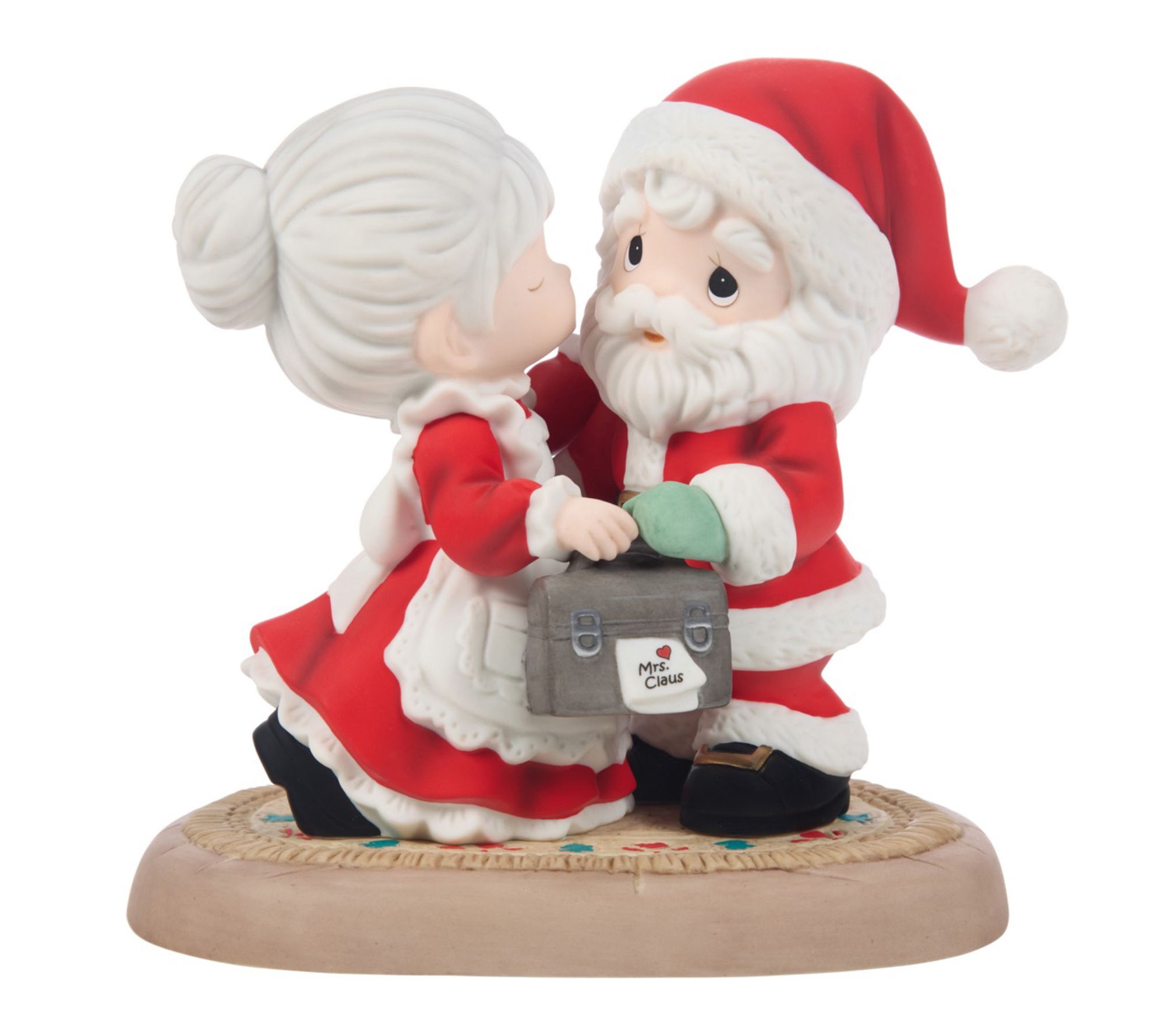 Precious Moments Santa & Mrs. Claus Kissing Christmas