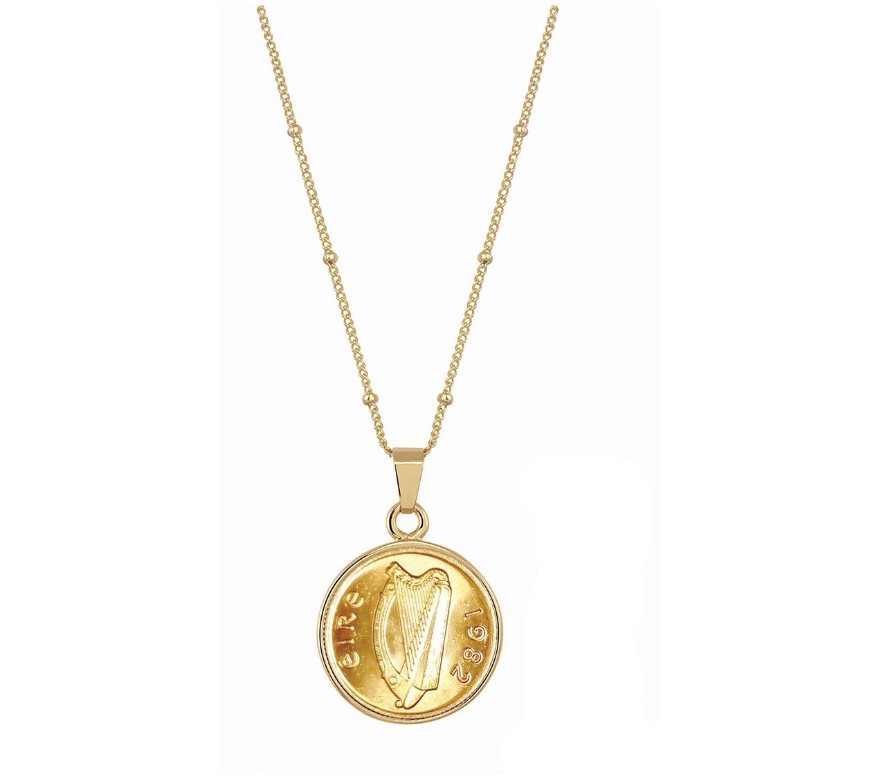 American Coin Goldtone Layered Irish Half PennyPendant