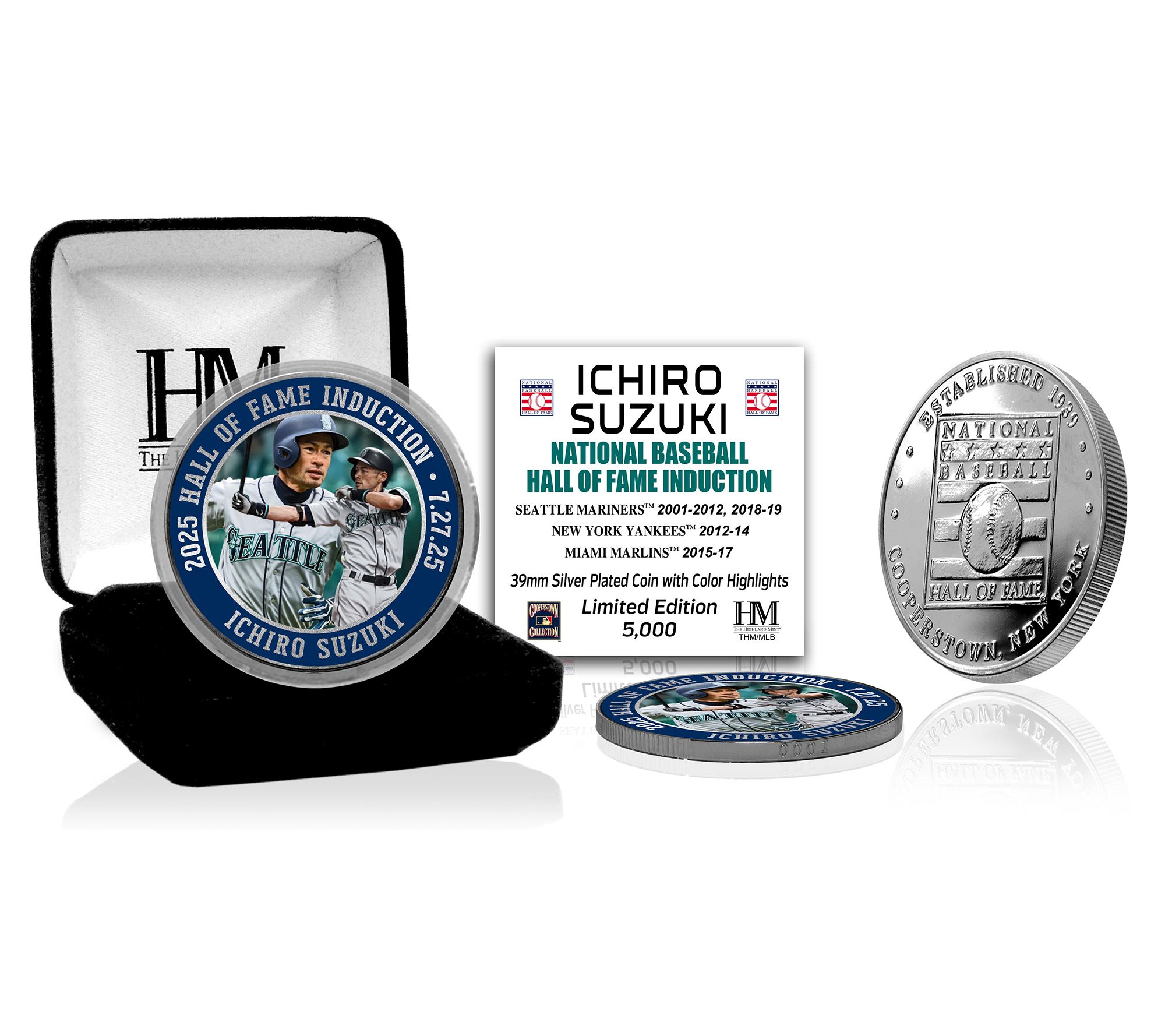 Highland Mint Ichiro Suzuki Hall of Fame Induction Silver Coin