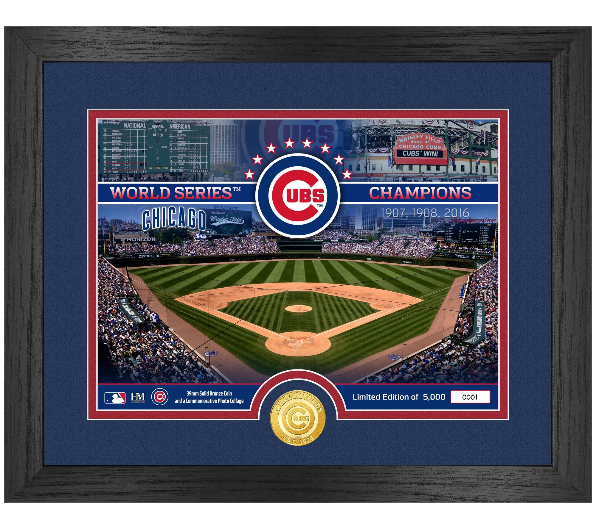 Highland Mint Chicago Cubs Bronze Coin Photo Mit