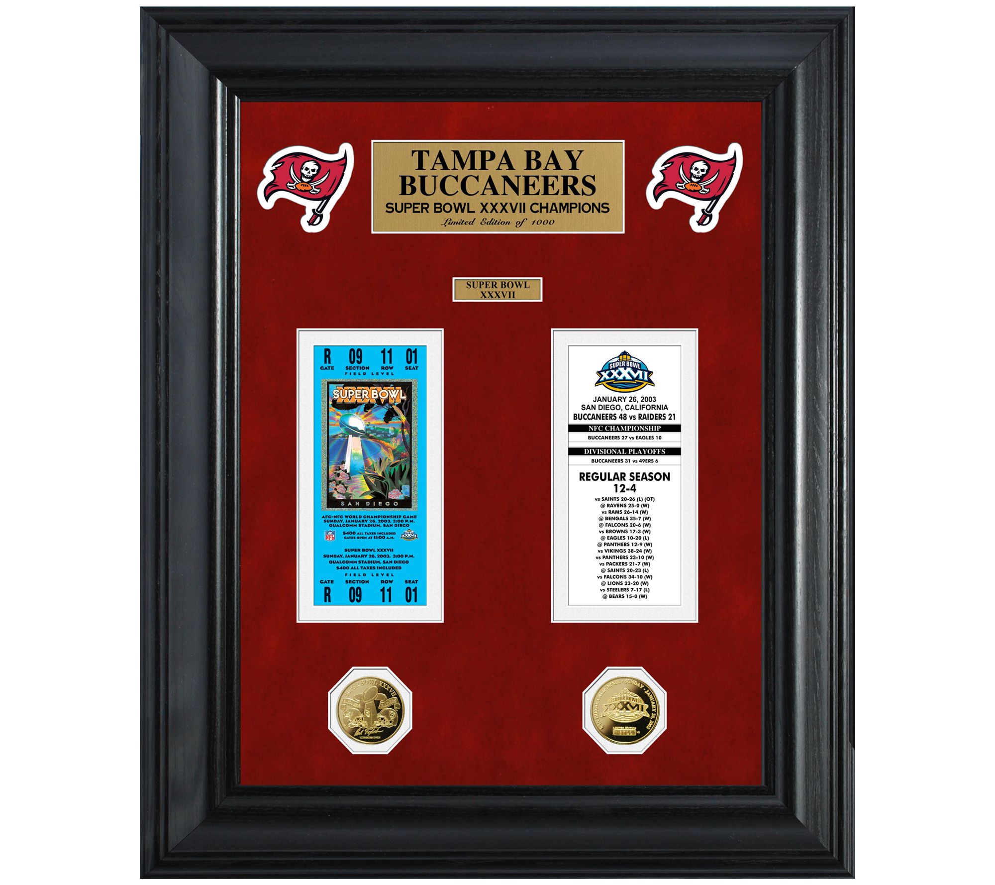 Tampa Bay Buccaneers Super Bowl Champs Ticket Collection