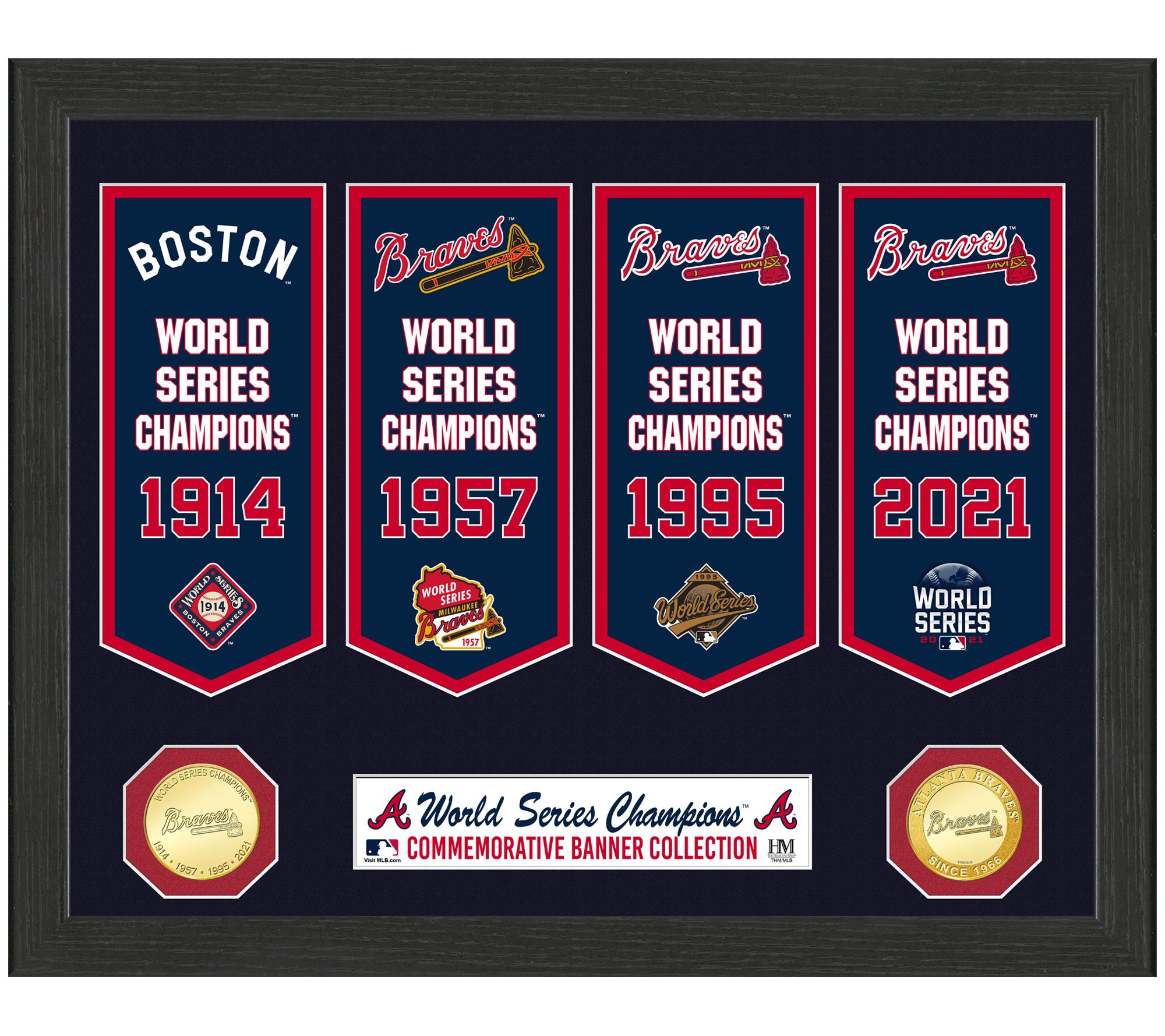 Atlanta Braves 4-Time World Series Champions Deluxe Banner Collection