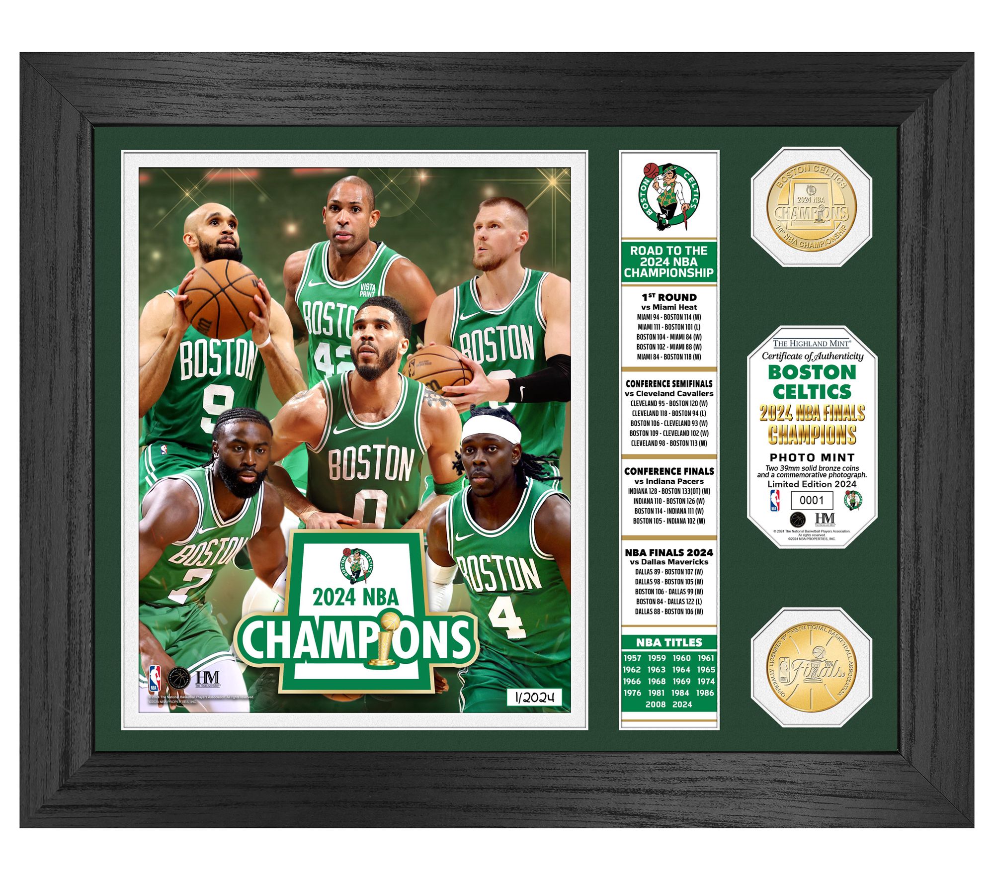 Highland Mint 2024 NBA Champions Banner BronzeCoin Photo