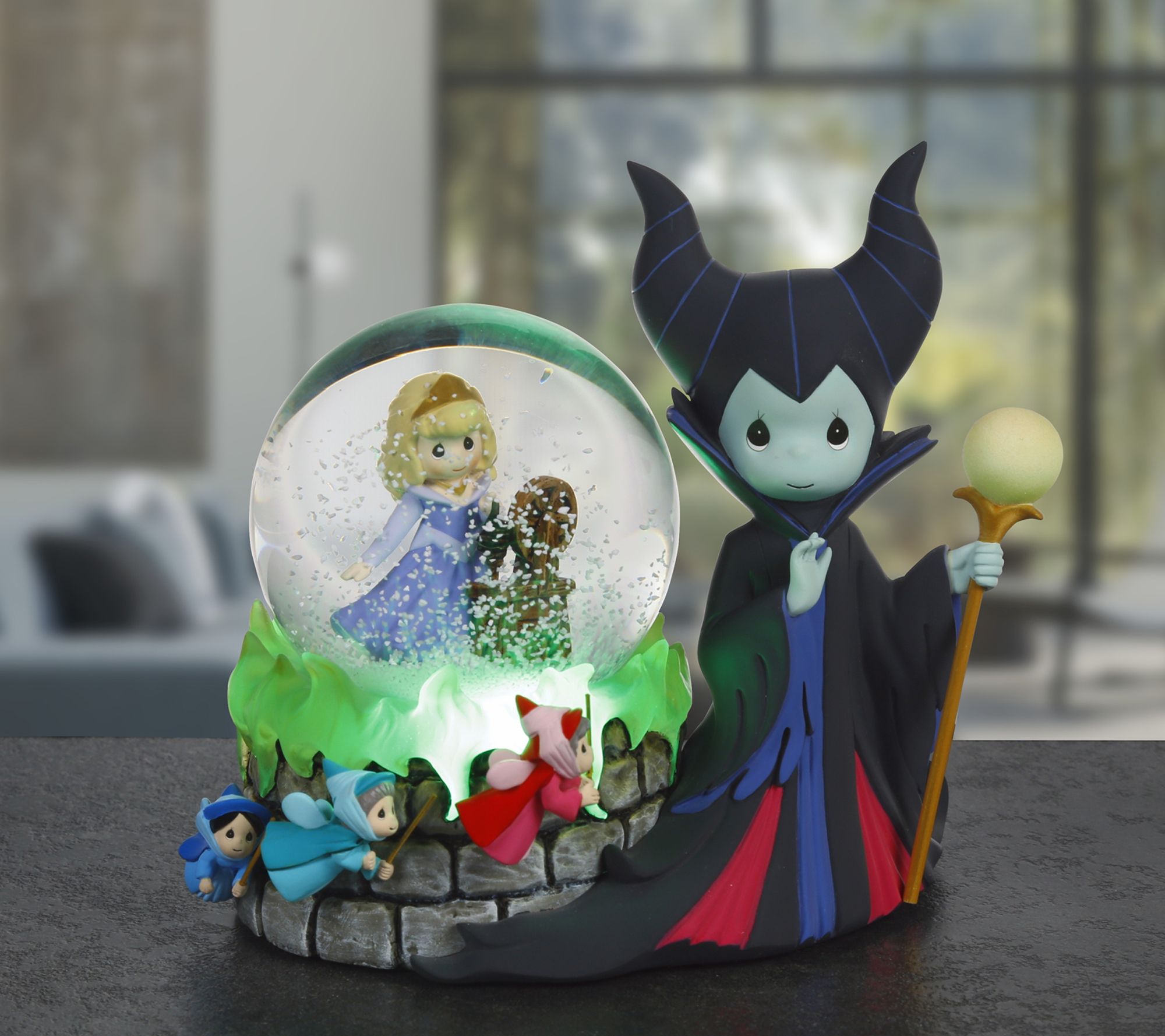 Precious Moments Disney Aurora Inside with Maleficent Globe