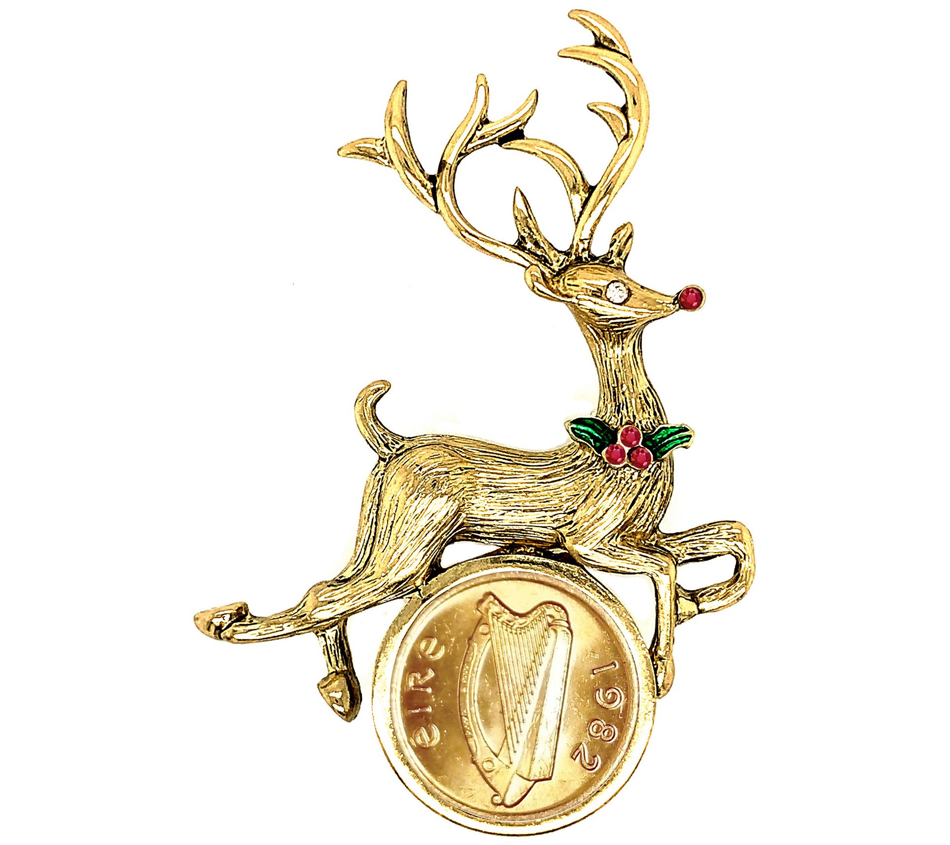 A.J.C., Jewelry, Vintage Signed Ajc Christmas Original Ugly Sweater  Dancing Reindeer Brooch