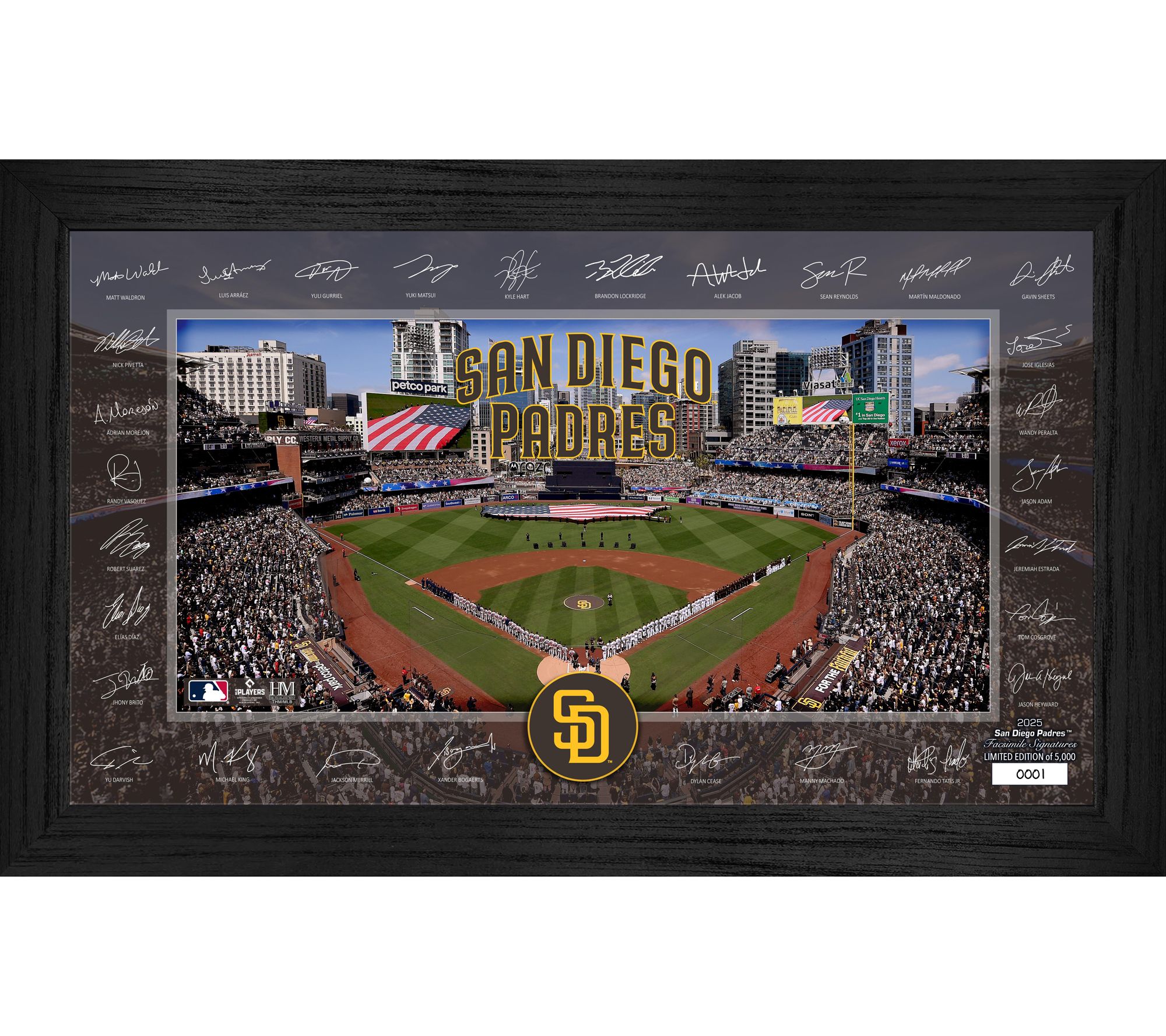 Highland Mint San Diego Padres 2025 Signature Field Frame