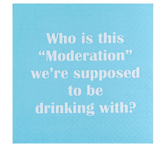 Mary Phillips Design Moderation Set of Four Cocktail Napkins