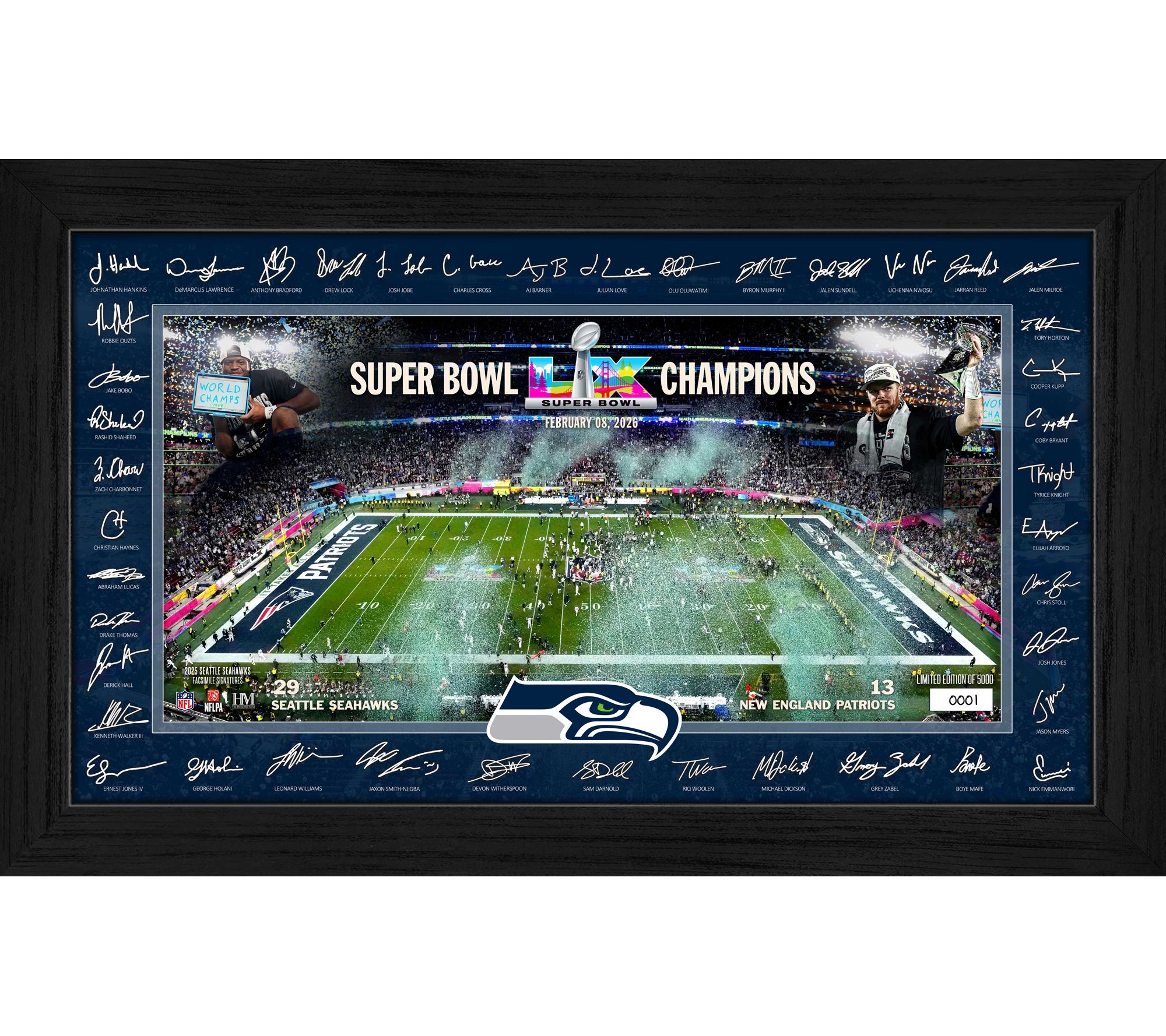Highland Mint Seahawks SB LX Champs Signature Frame