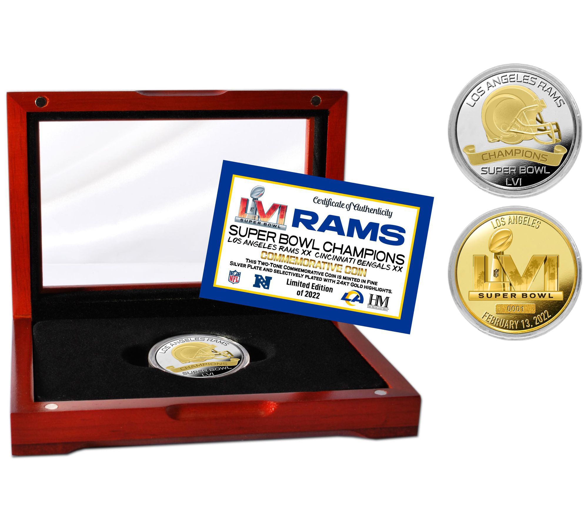 Super Bowl 56 Champions Rams Two Tone Coin 