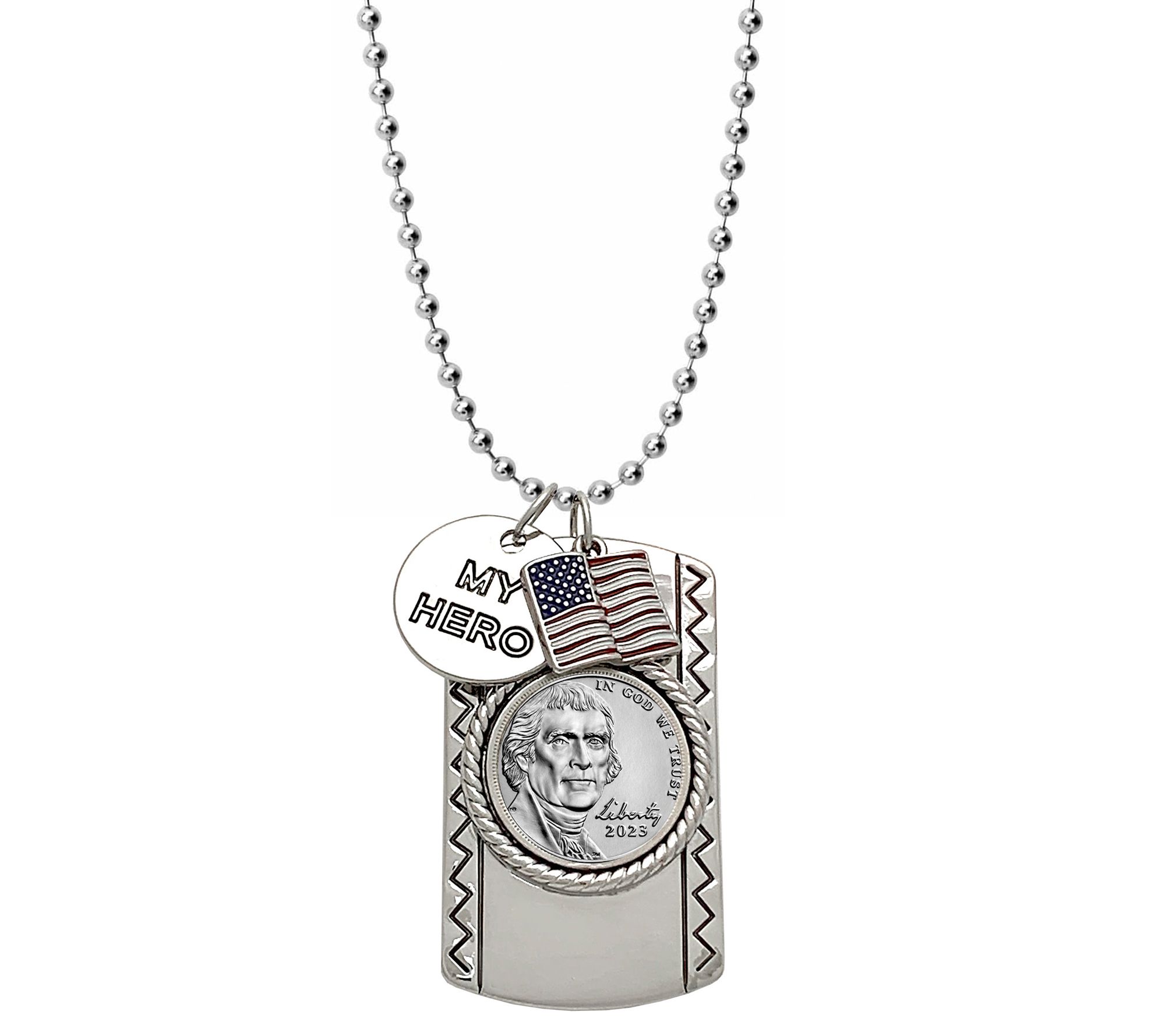 My Hero Year To Remember Nickel Coin Dog Tag Necklace 2023