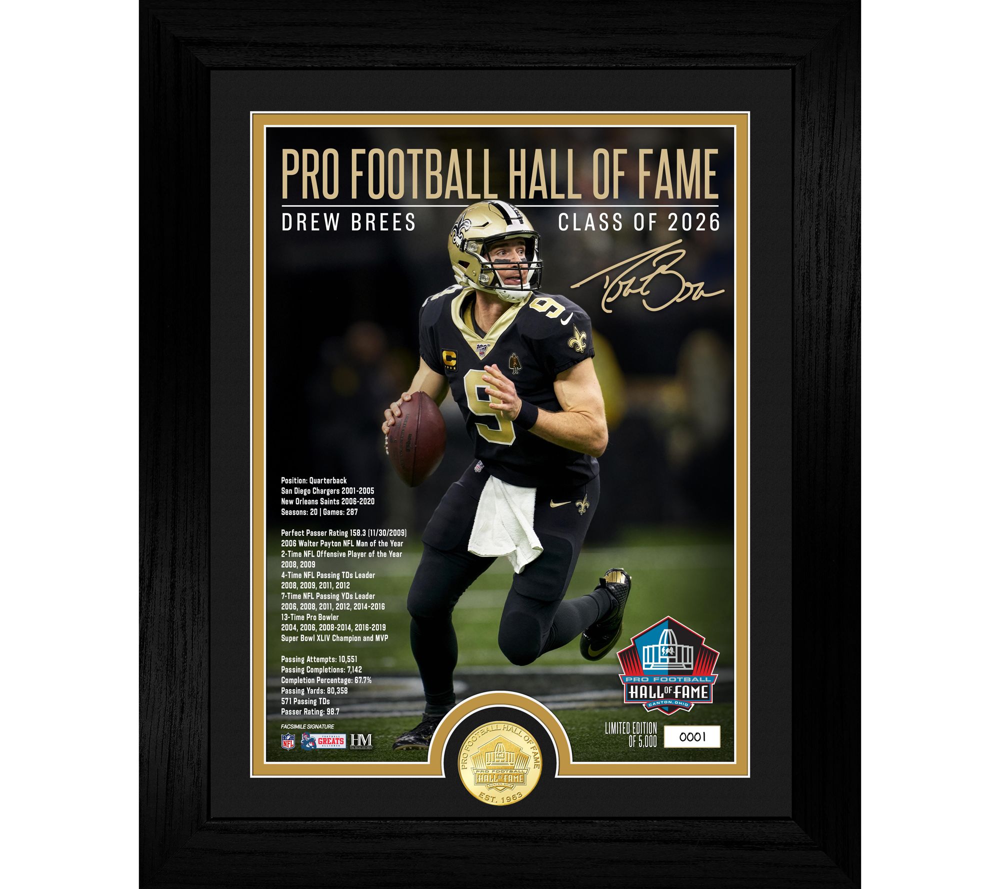 Drew Brees 2026 NFL Hall of Fame Induction Frame