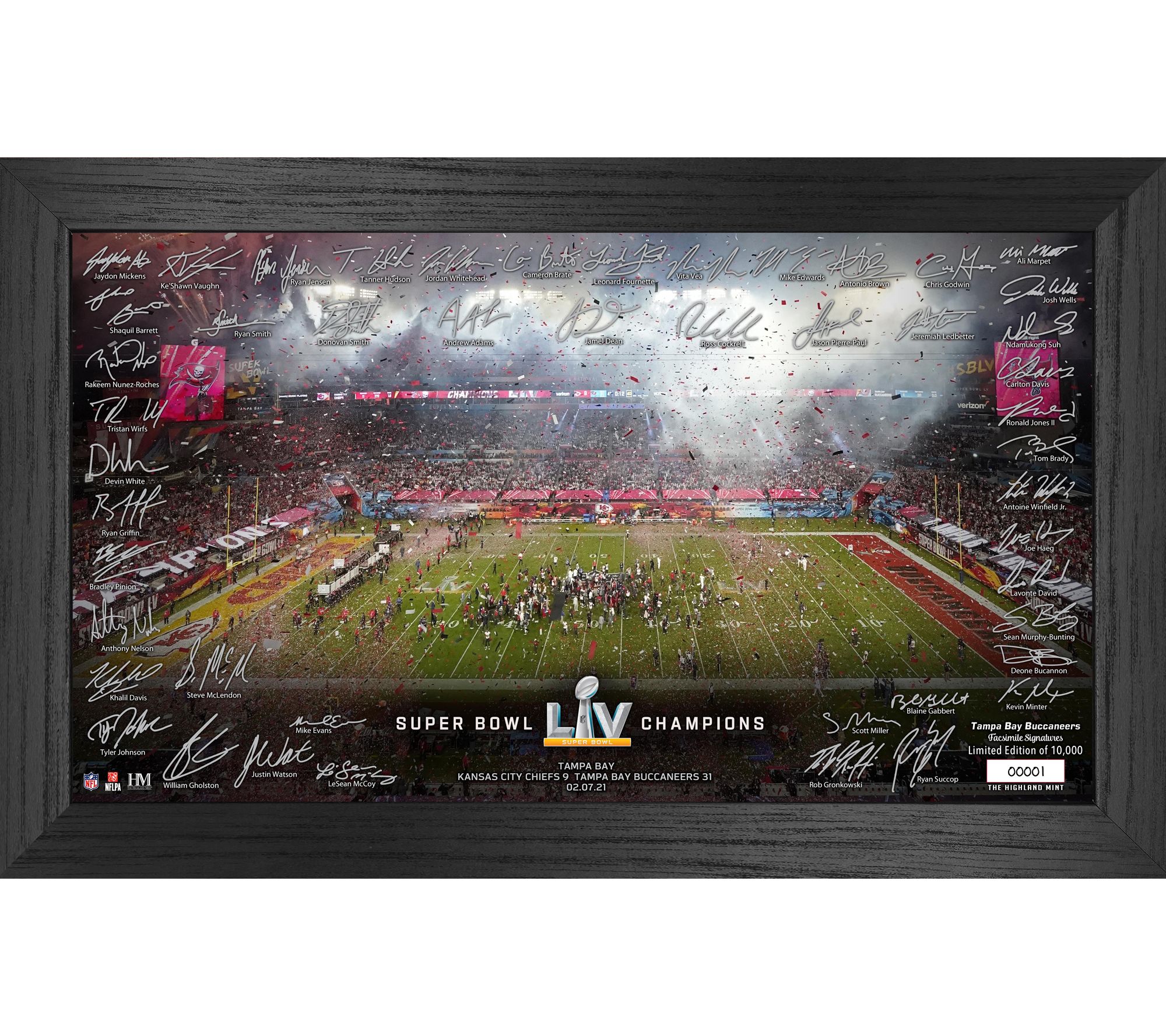 Buccaneers Super Bowl 55 Champs Signature Celebration Frame 