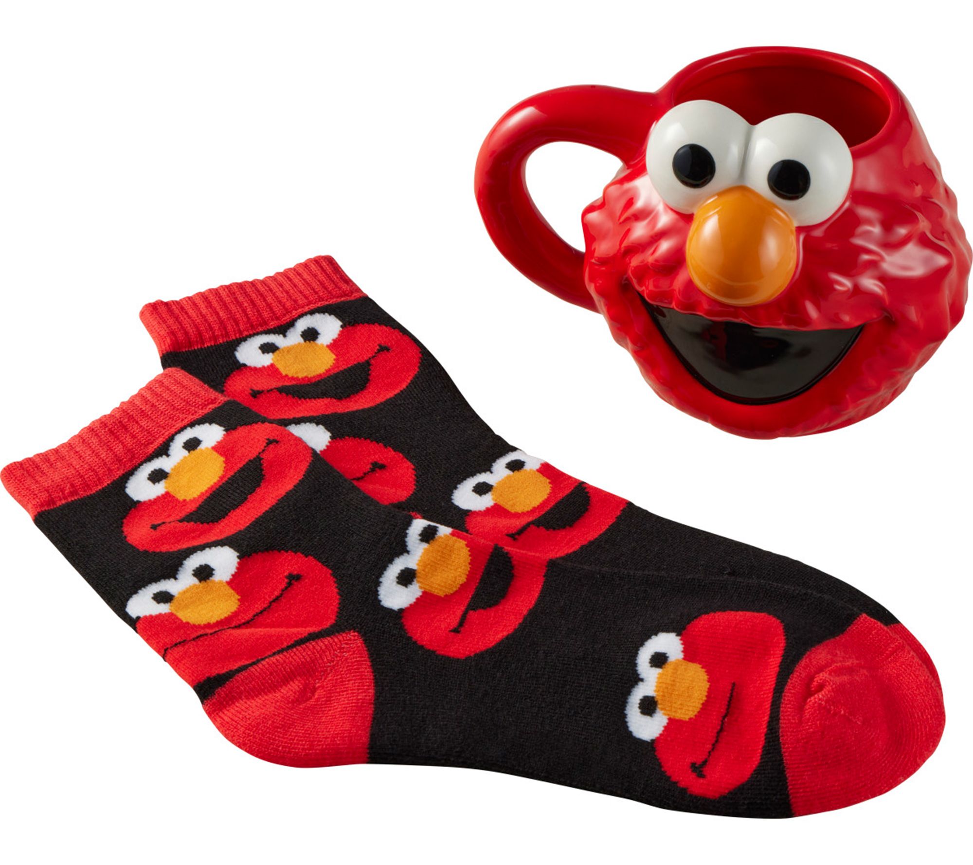 Precious Moment s Sesame Street Elmo Faces Mug and Socks Set