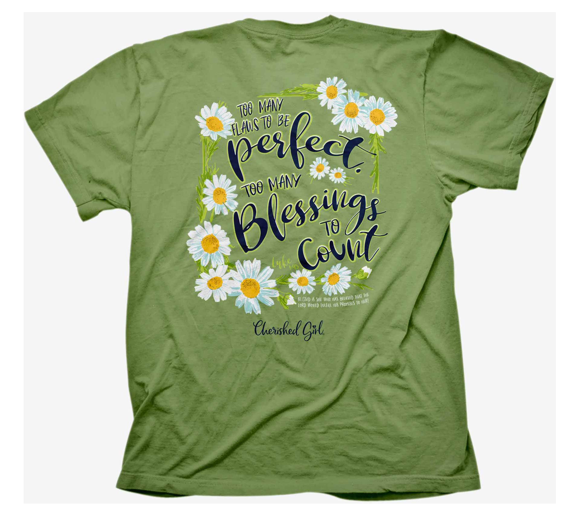 Cherished Girl Adult T - Too Many Blessings