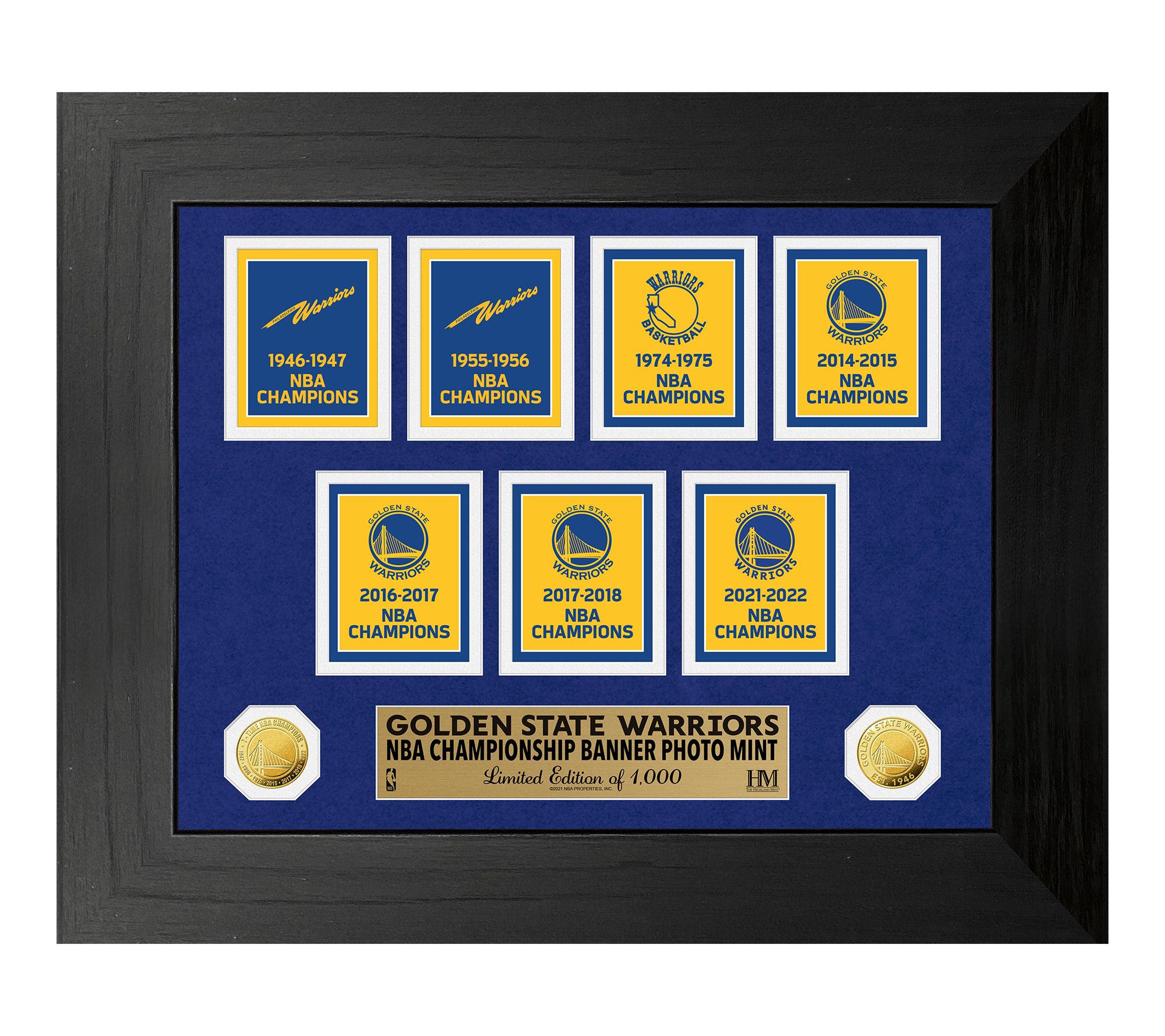 Highland Mint Golden State Warriors NBA ChampsGold Coin Frame