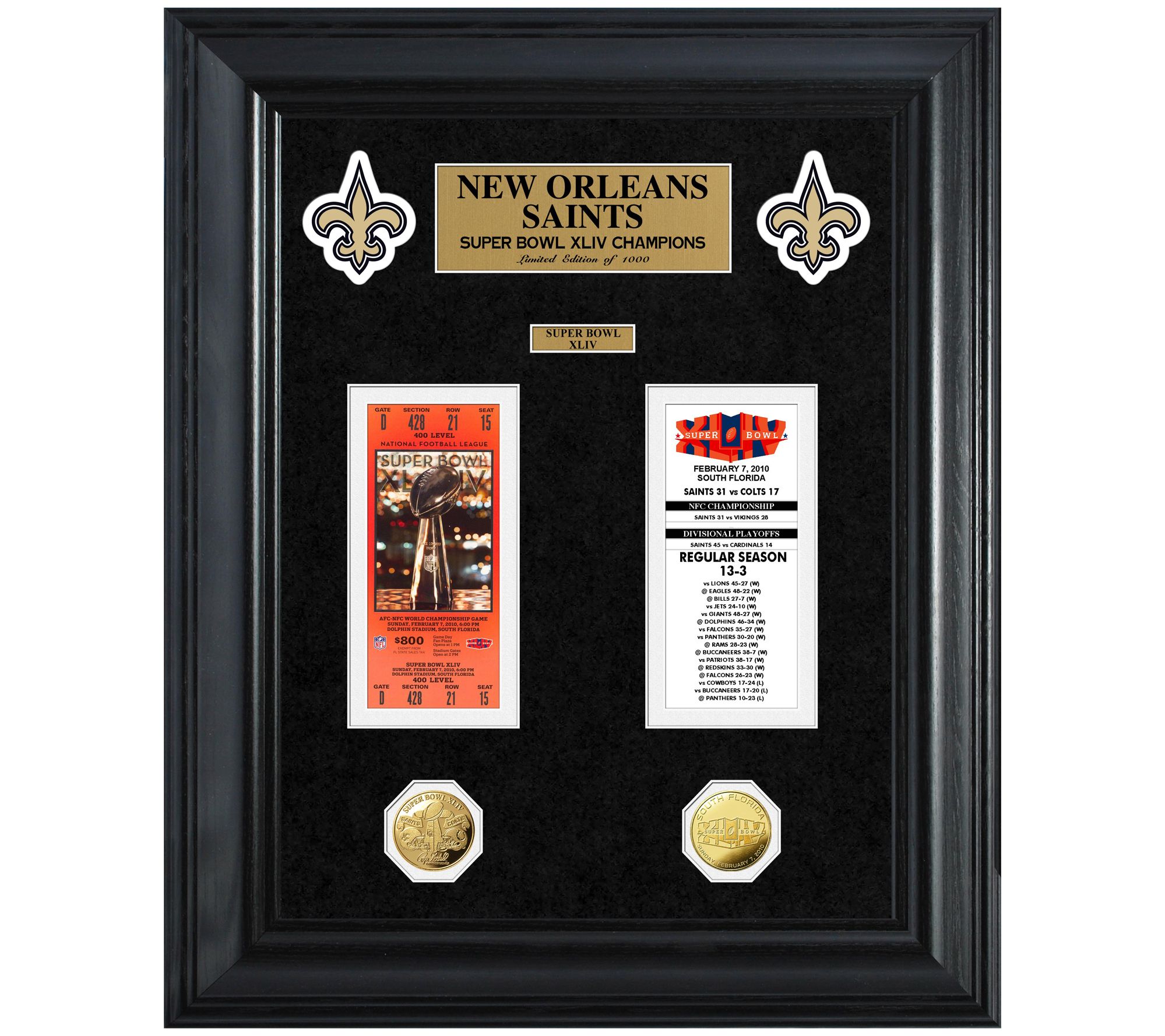 New Orleans Saints Super Bowl Champs Ticket Collection 