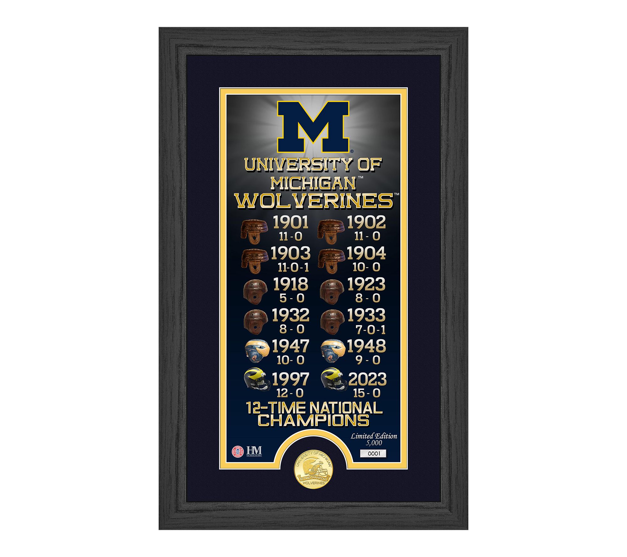 Highland Mint NCAA University Team "Legacy" Champs Frame