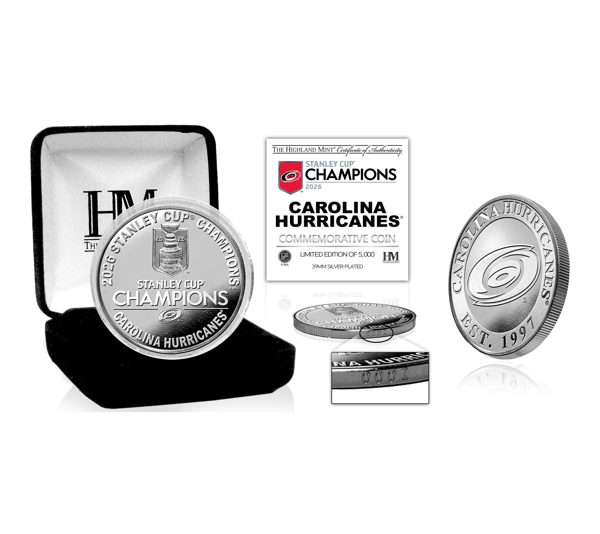 Carolina Hurricanes 2026 Stanley Cup Champ Silver Plated Coin