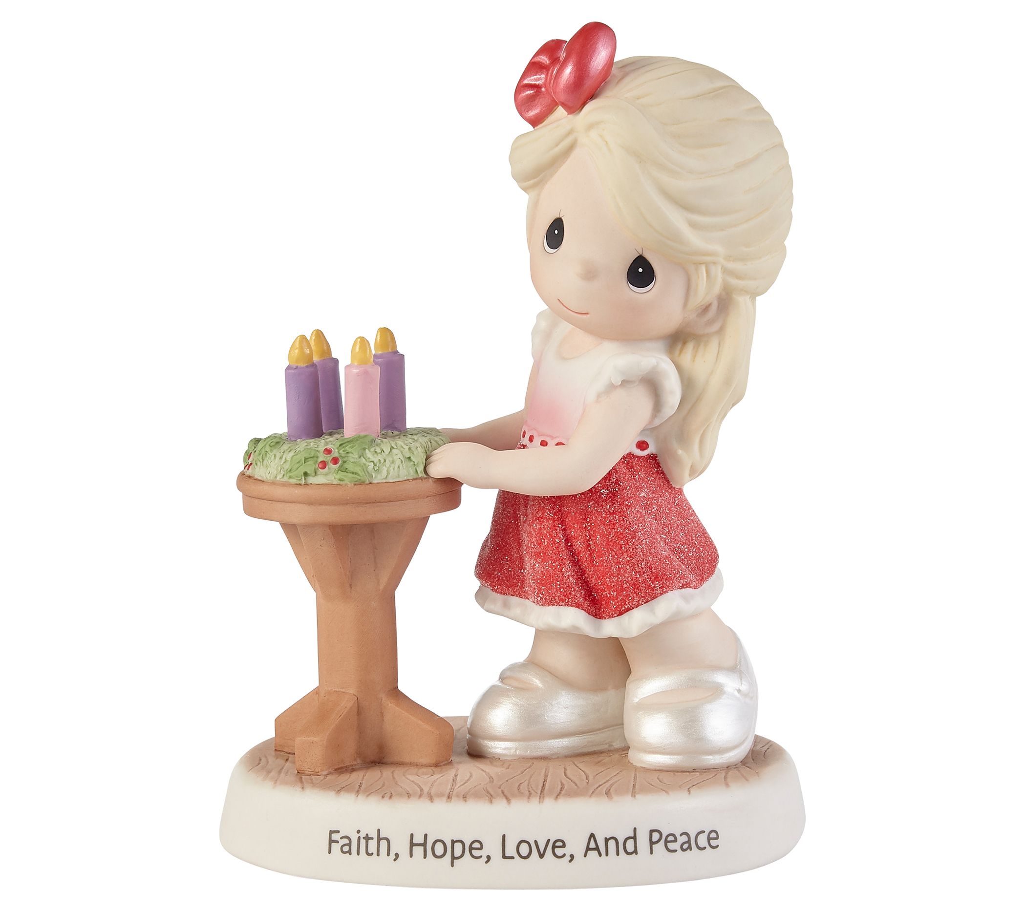 Precious Moments Girl With Advent Wreath Figurine
