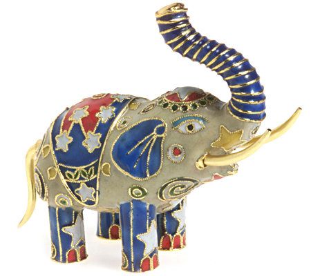 Cloisonne Circus Elephant Figurine - QVC.com