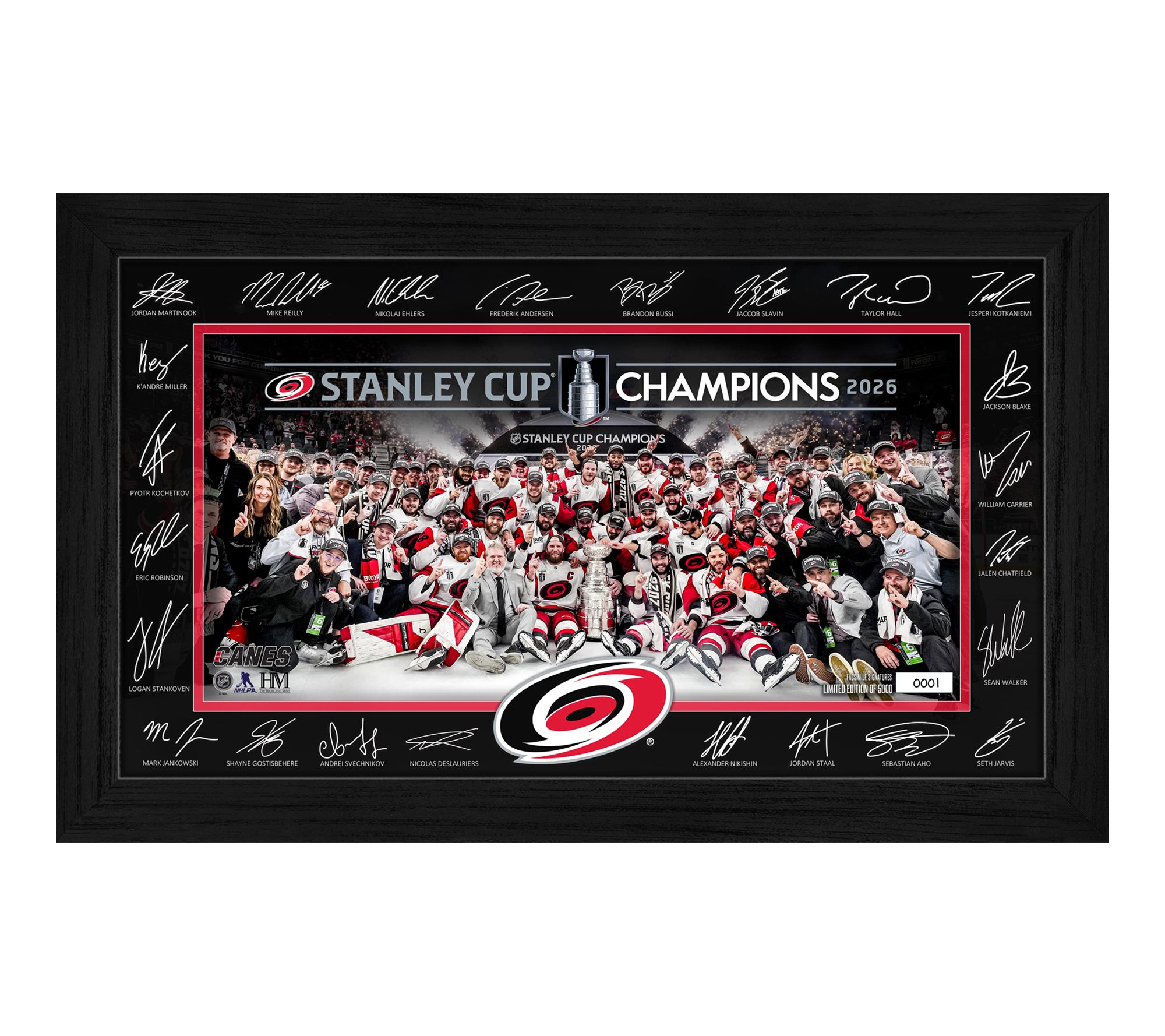Hurricanes 2026 Stanley Cup Champions Tradition Signature Frame