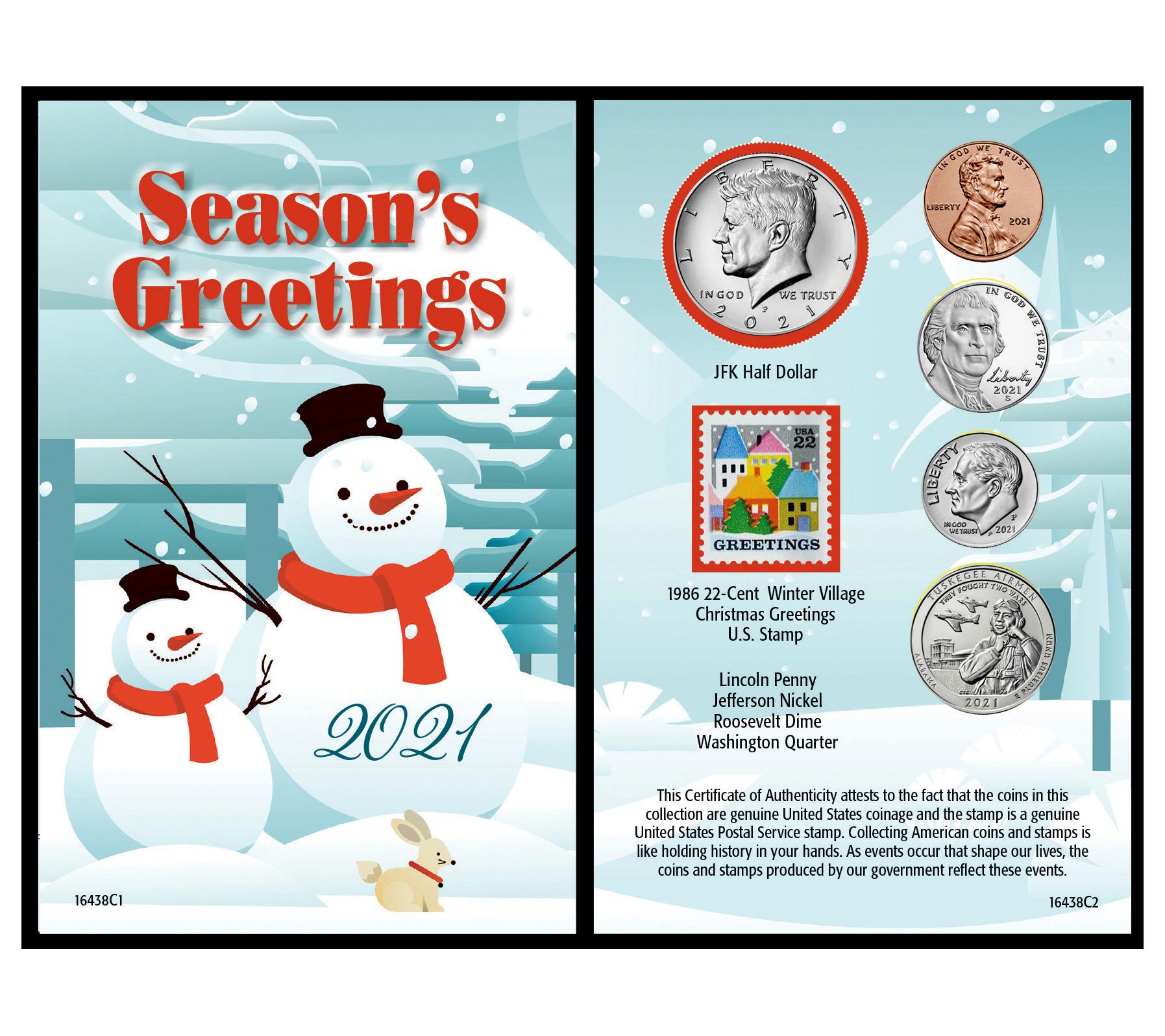 Snowman Year To Remember 2021 Coin Christmas Card
