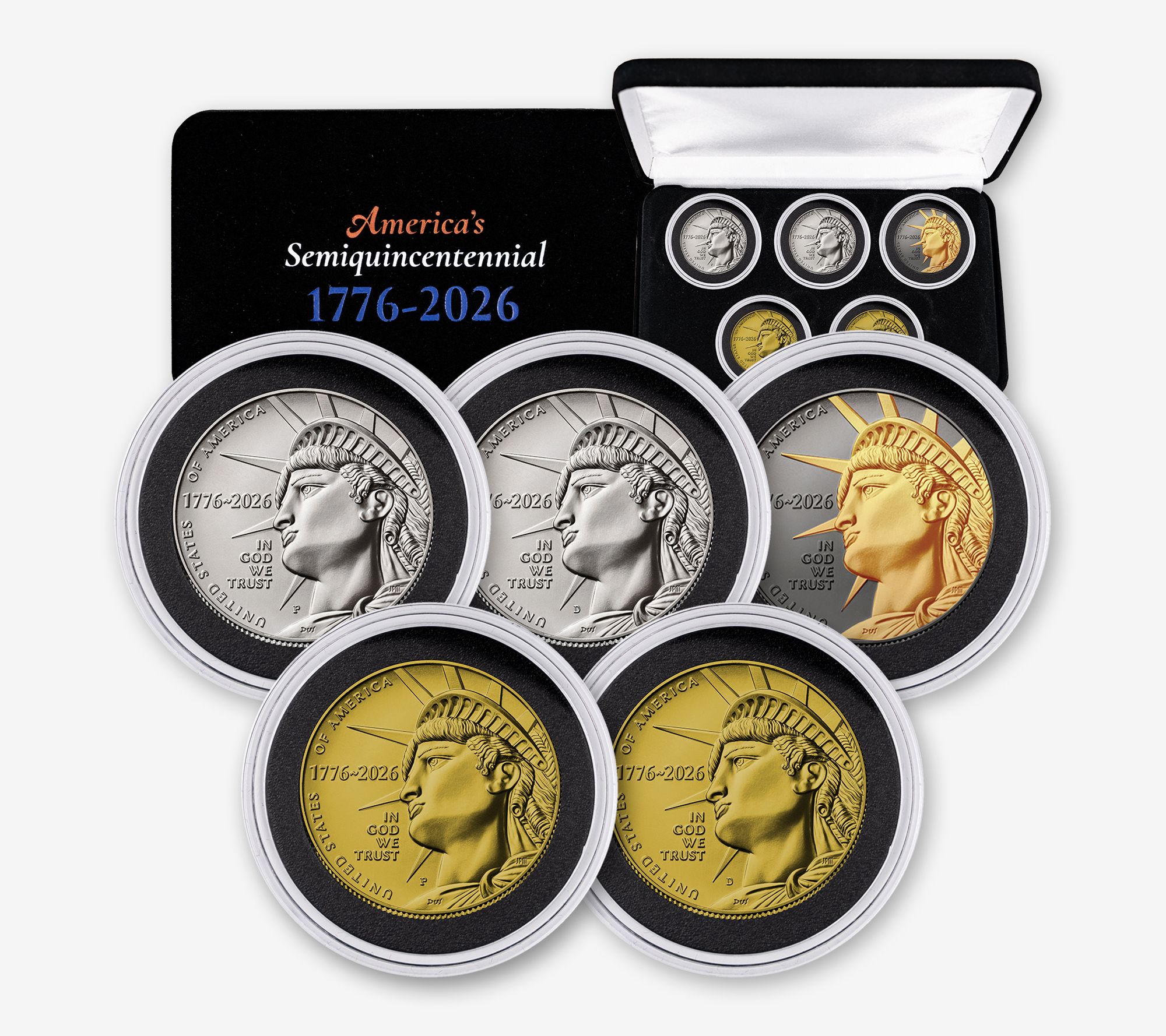 2026 Enduring Half Dollar 5 Piece Set RWB Box