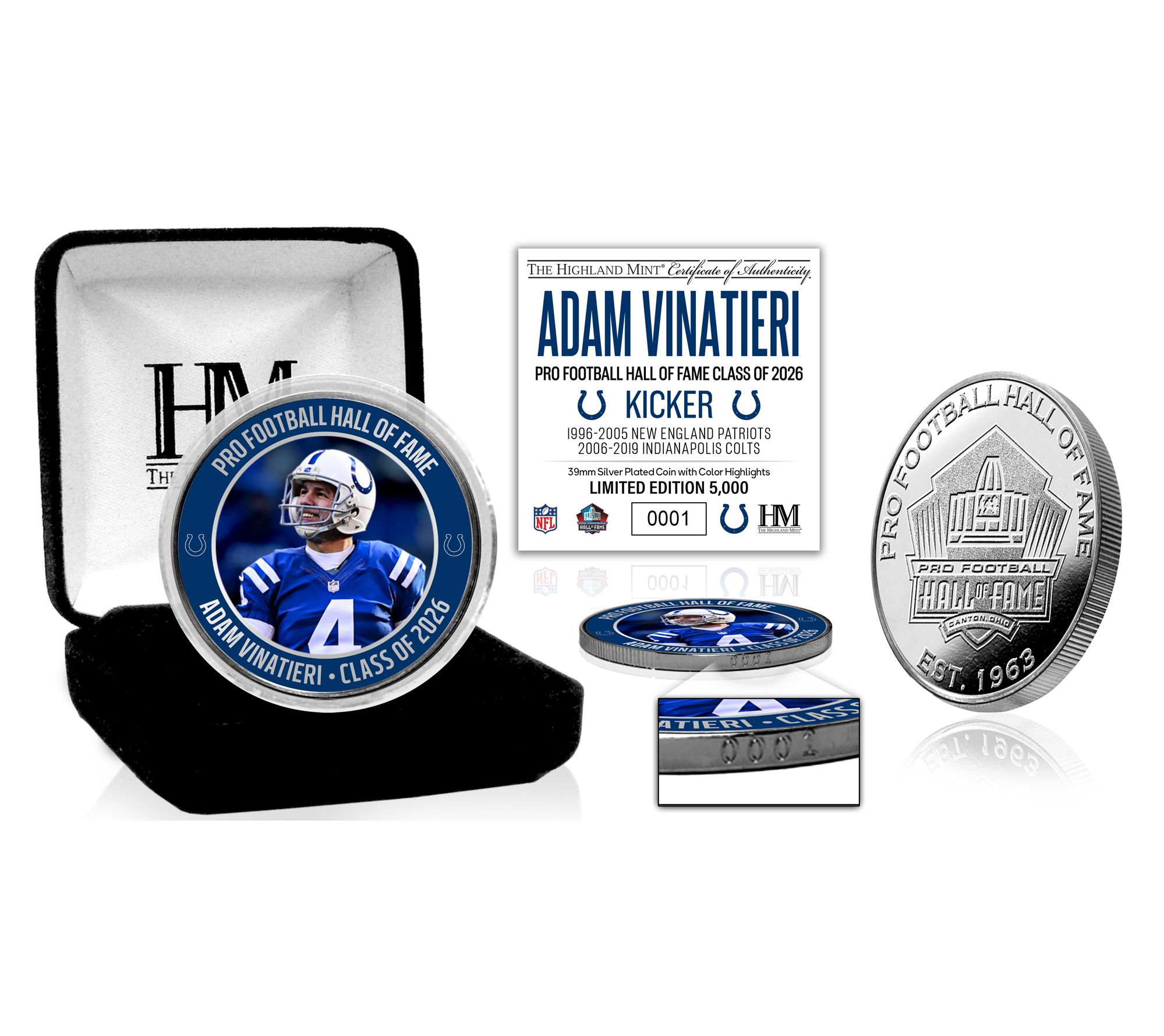Adam Vinatieri Colts 2026 NFL Hall of Fame Induction Coin