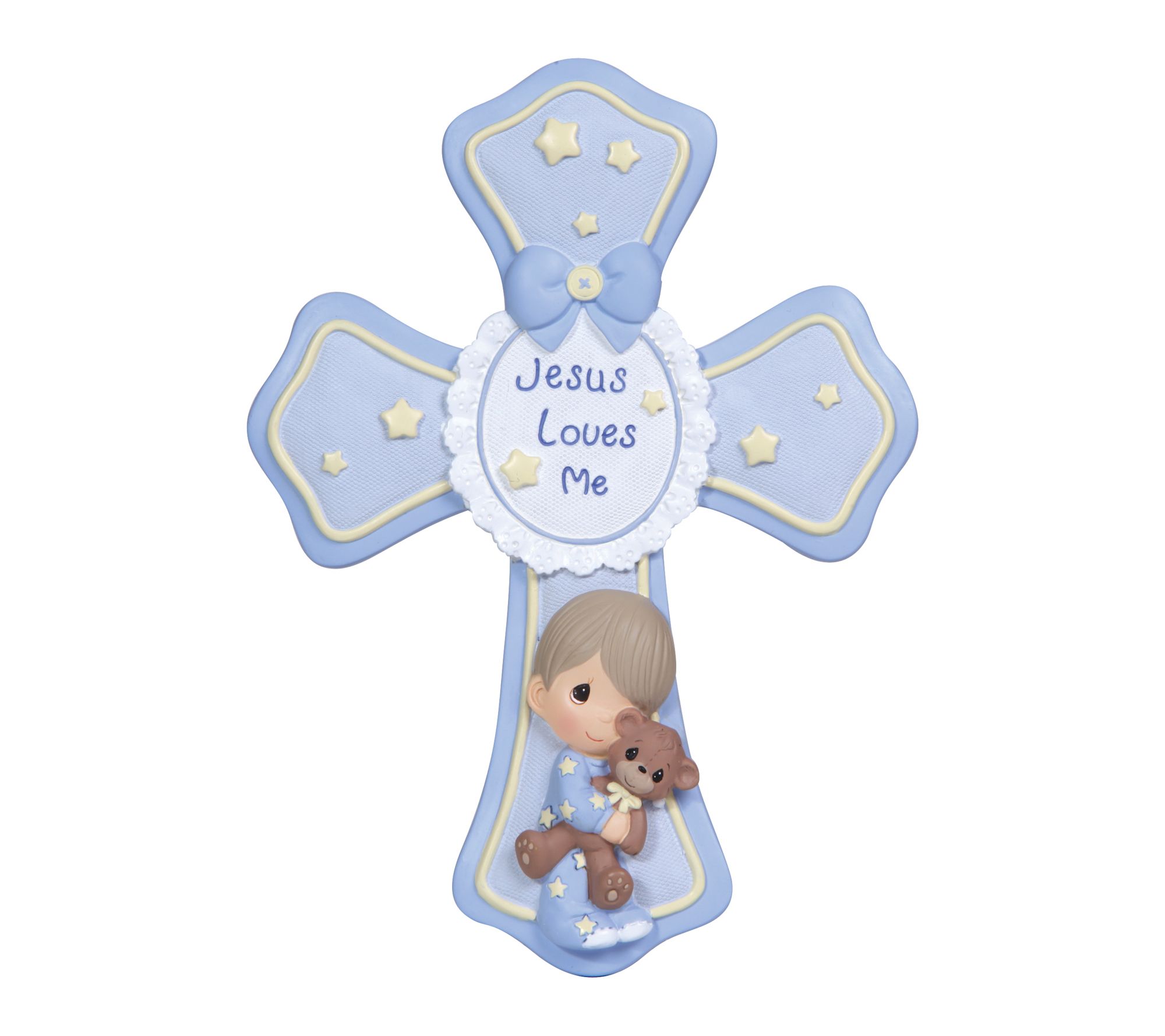 Precious Moments Boy With Teddy Cross