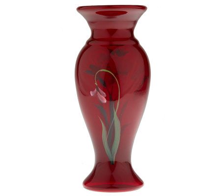 Fenton Art Glass Ruby Flared Vase - QVC.com