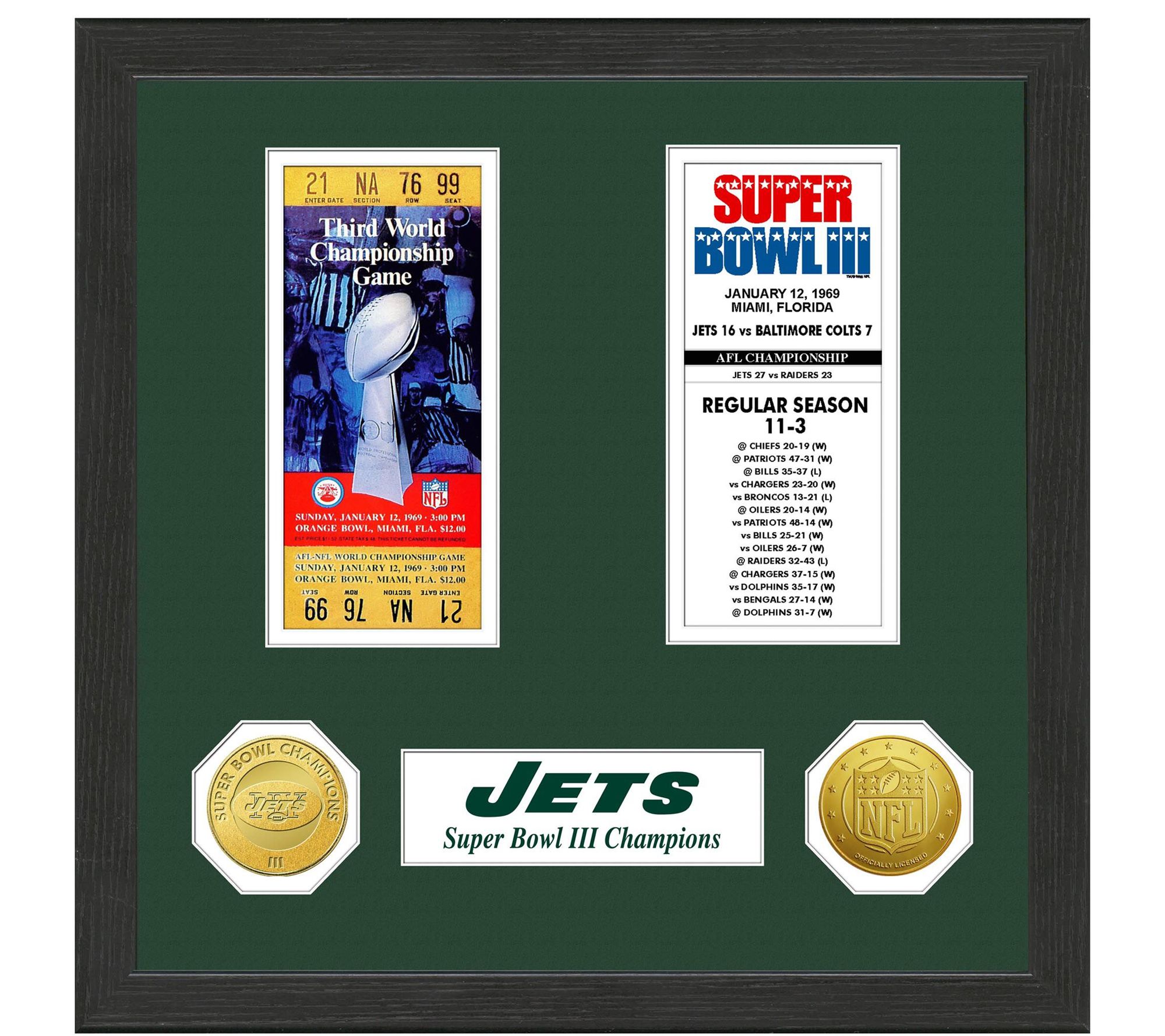 New York Jets Super Bowl Championship Ticket Collection
