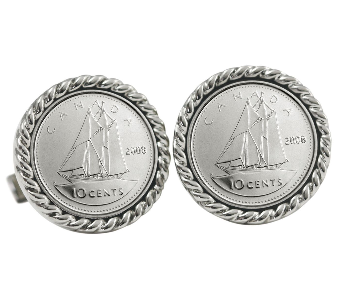 American Coin Canada Ship Coin Cuff Links