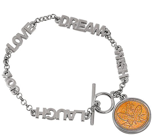 American Coin Treasures Inspirational ButterflyCoin Bracelet