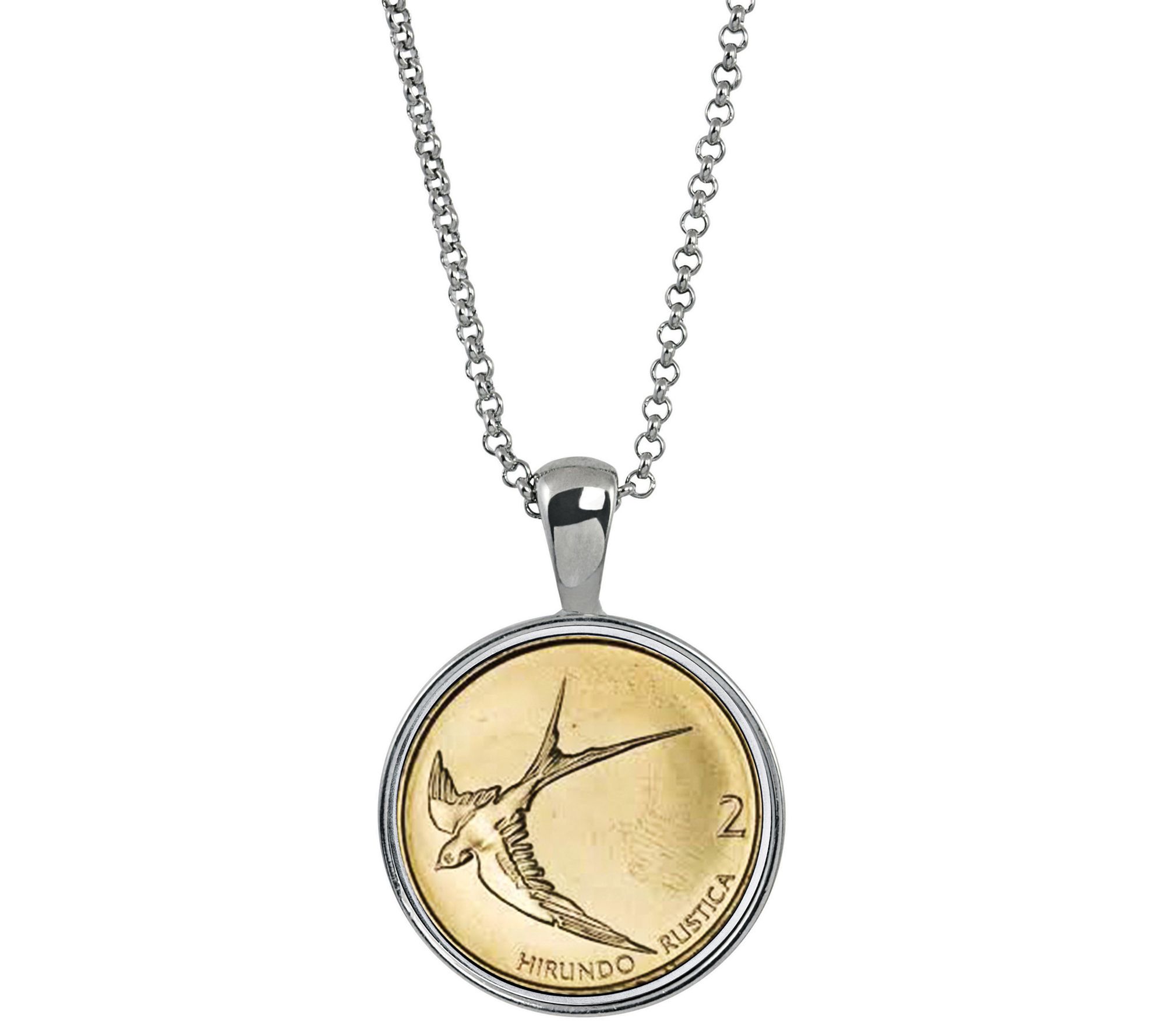 American Coin Treasures Barn Swallow Solvenia Coin Necklace
