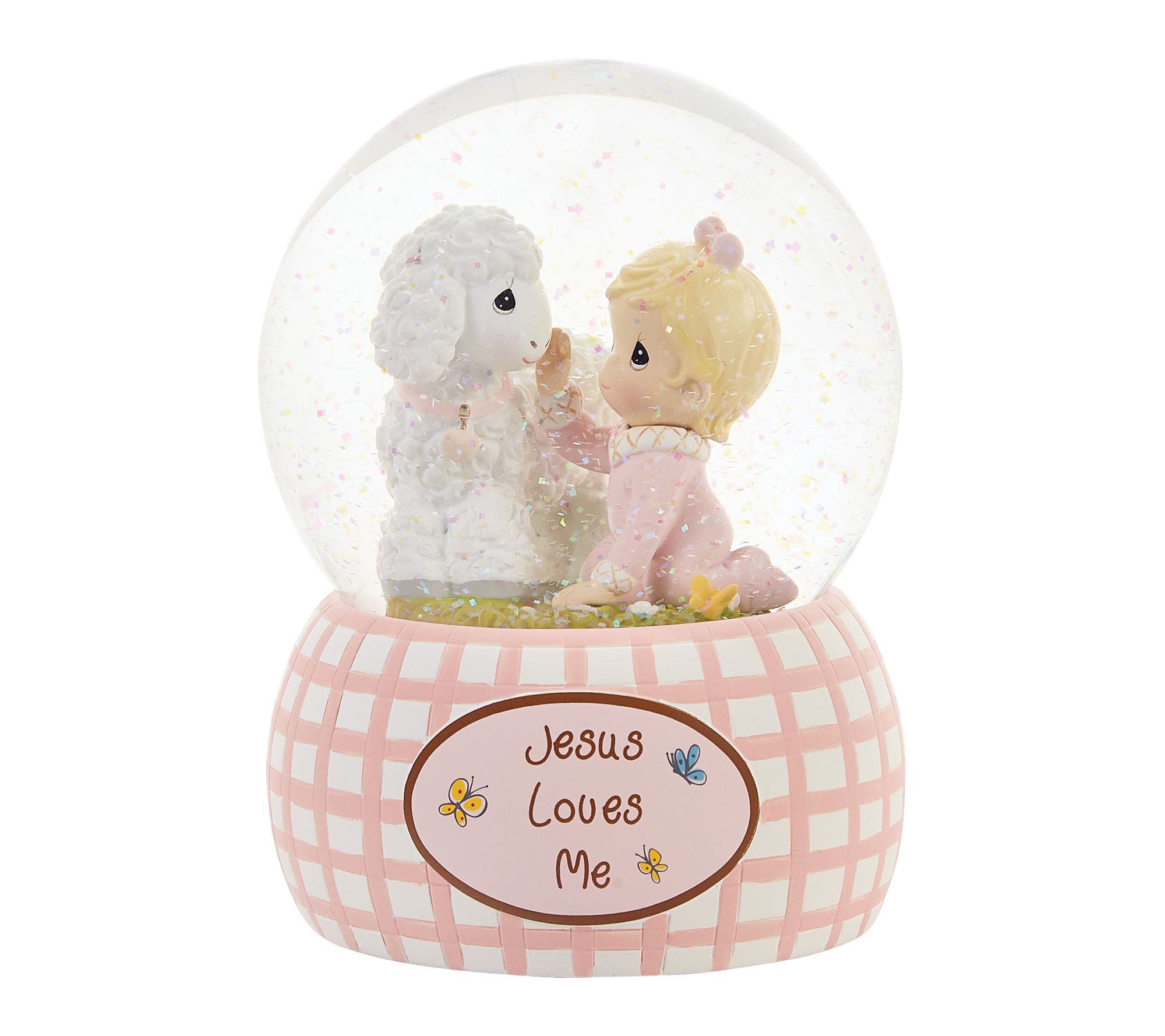 Precious Moments Baby Girl with Lamb Snow Globe