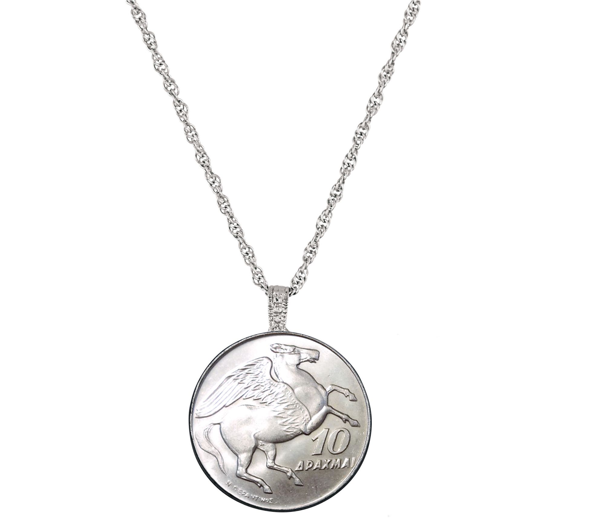 American Coin Treasures Greek Pegasus Coin Pendant