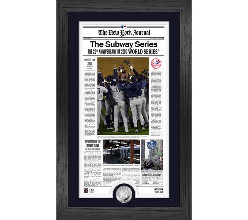 Highland Mint New York Yankees Subway Series Front Page Frame