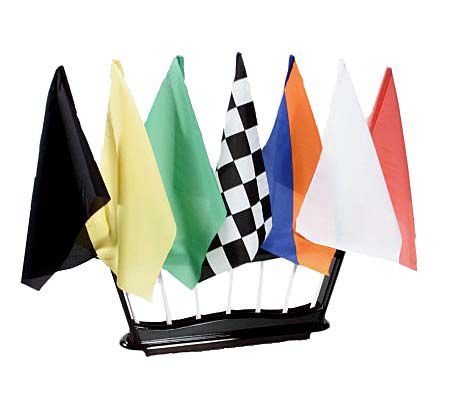 Race Fans Desktop Set of 7 Racing Flags with Stand - QVC.com