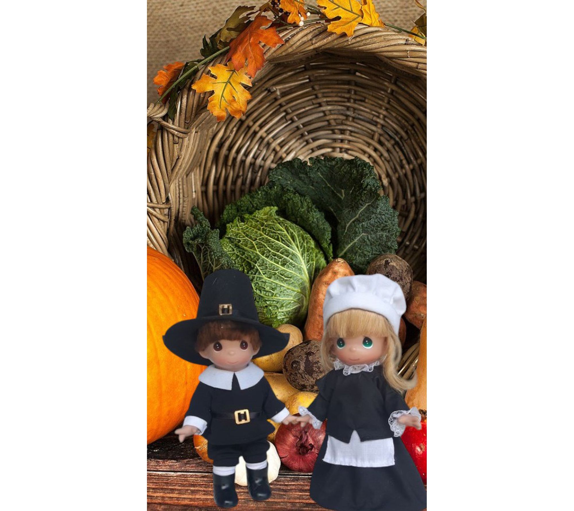 Precious Moments The Doll Maker Pilgrim Boy andGirl