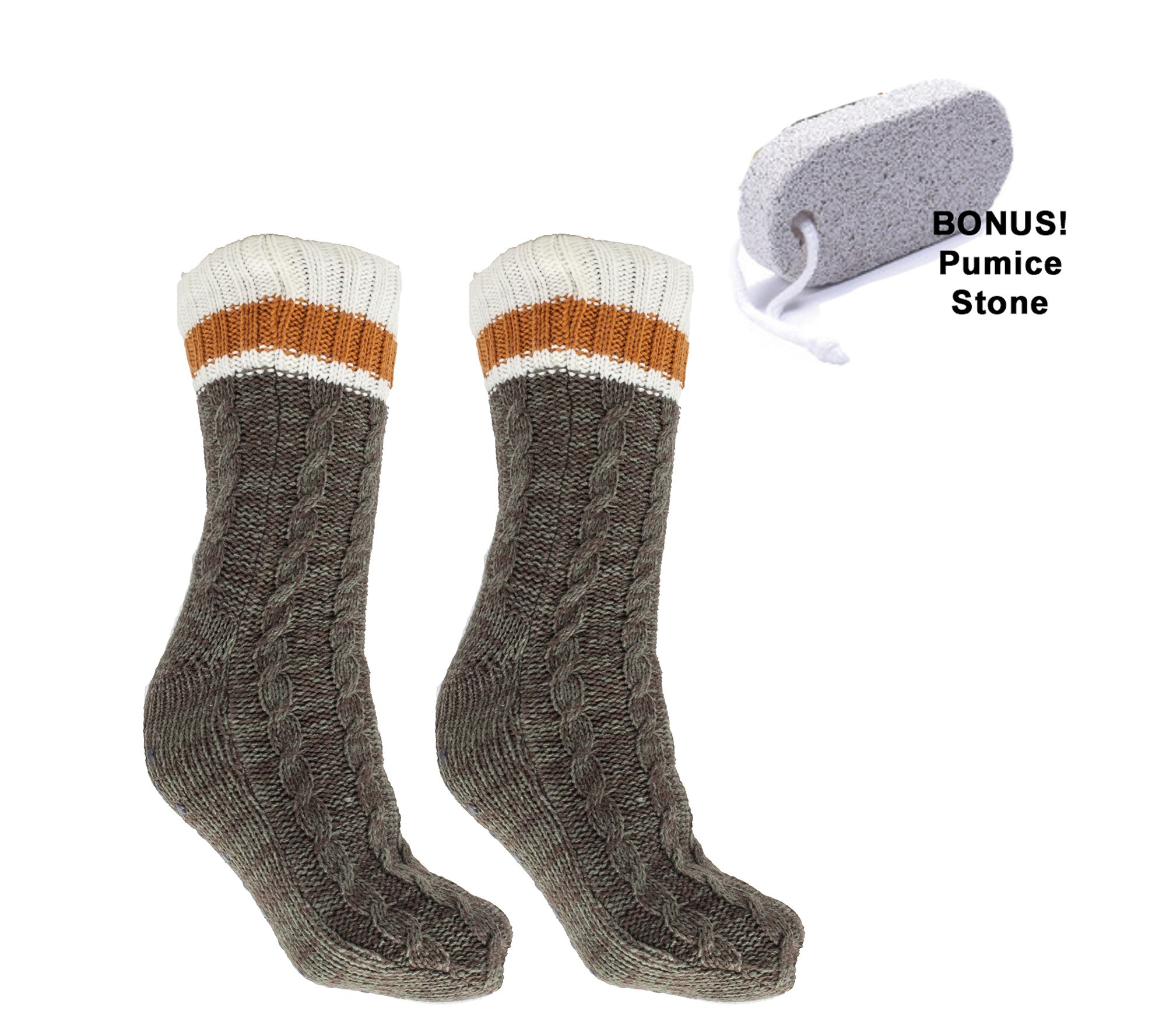MinxNY Men's Non-Skid 2 Tone Slipper Socks w/ Bourbon Oil - QVC.com