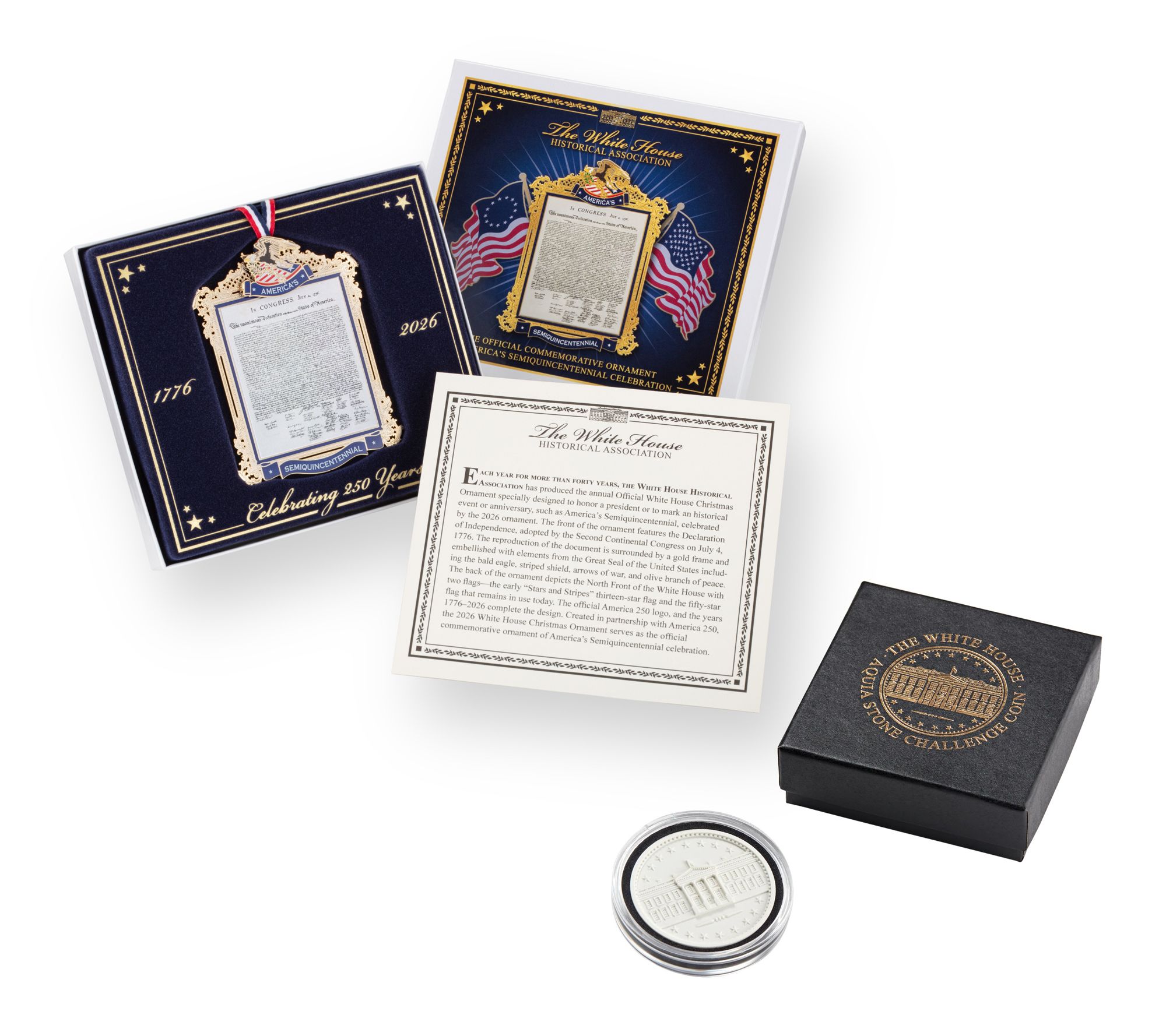 White House Historic Association 2026 Ornament w/ Aquia Coin